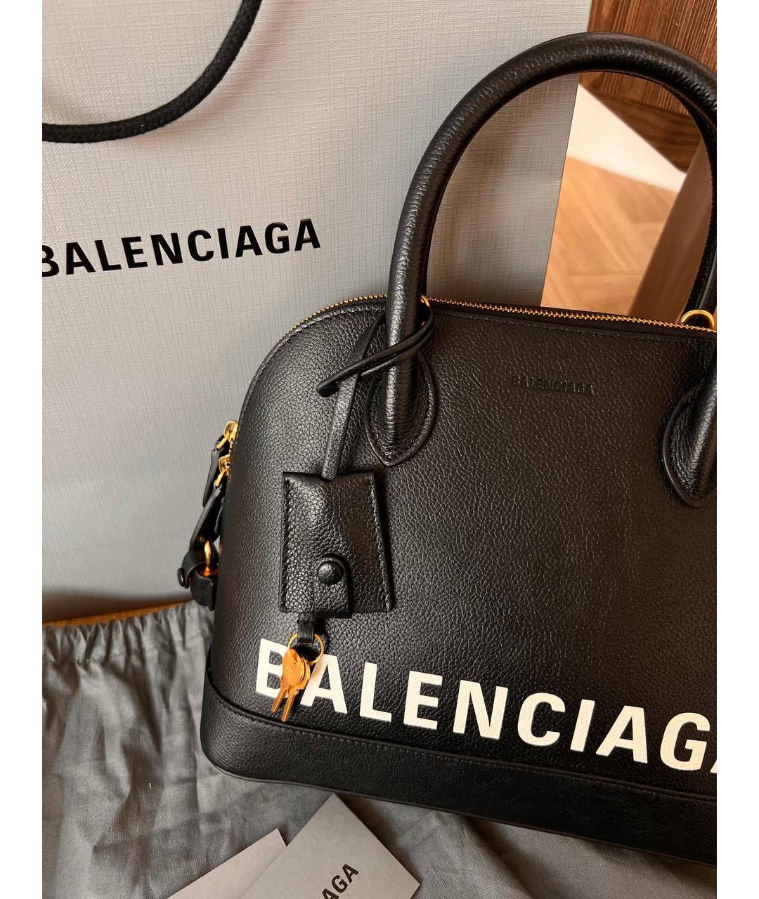 BALENCIAGA Черная кожаная сумка с короткими ручками, фото 6