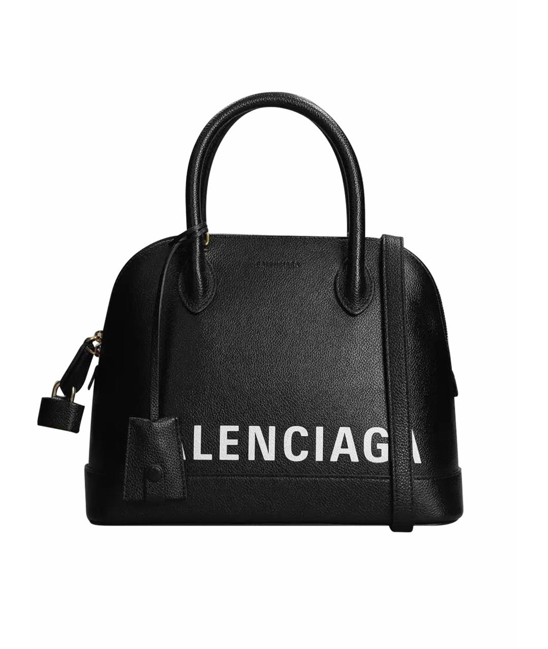 BALENCIAGA Черная кожаная сумка с короткими ручками, фото 1