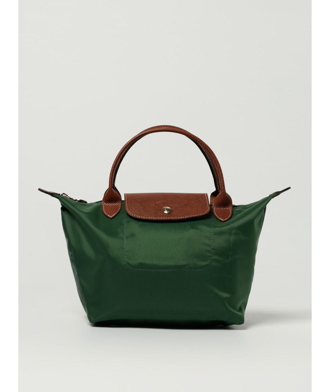 LONGCHAMP Зеленая синтетическая сумка тоут, фото 5