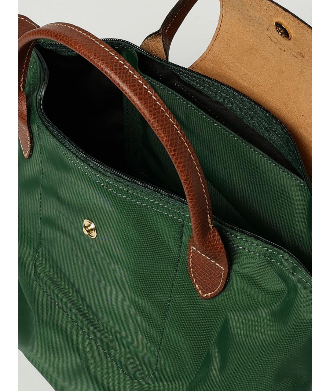 LONGCHAMP Зеленая синтетическая сумка тоут, фото 3