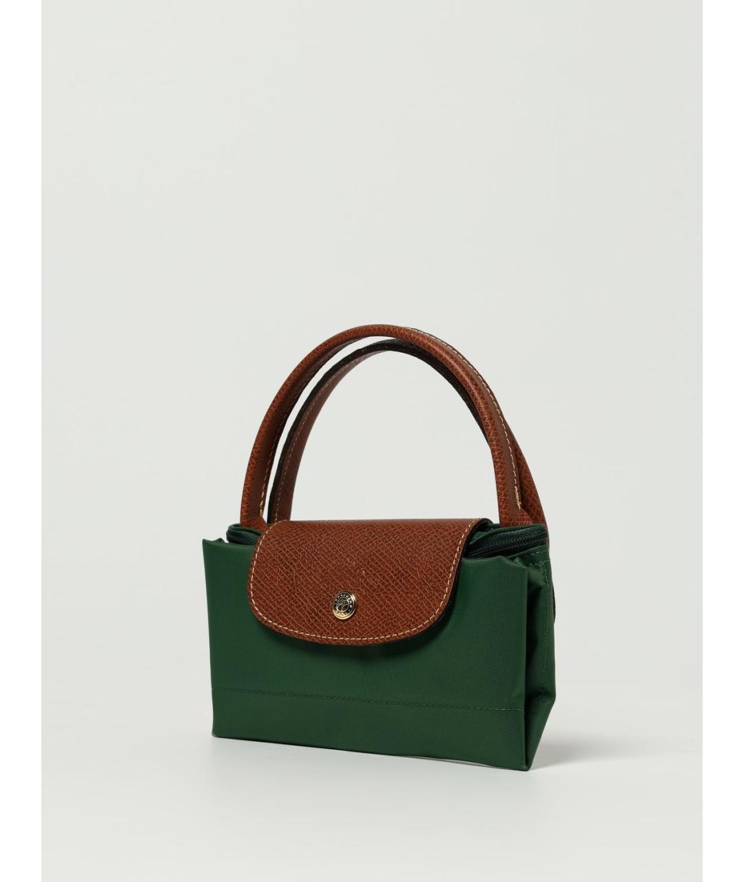 LONGCHAMP Зеленая синтетическая сумка тоут, фото 4