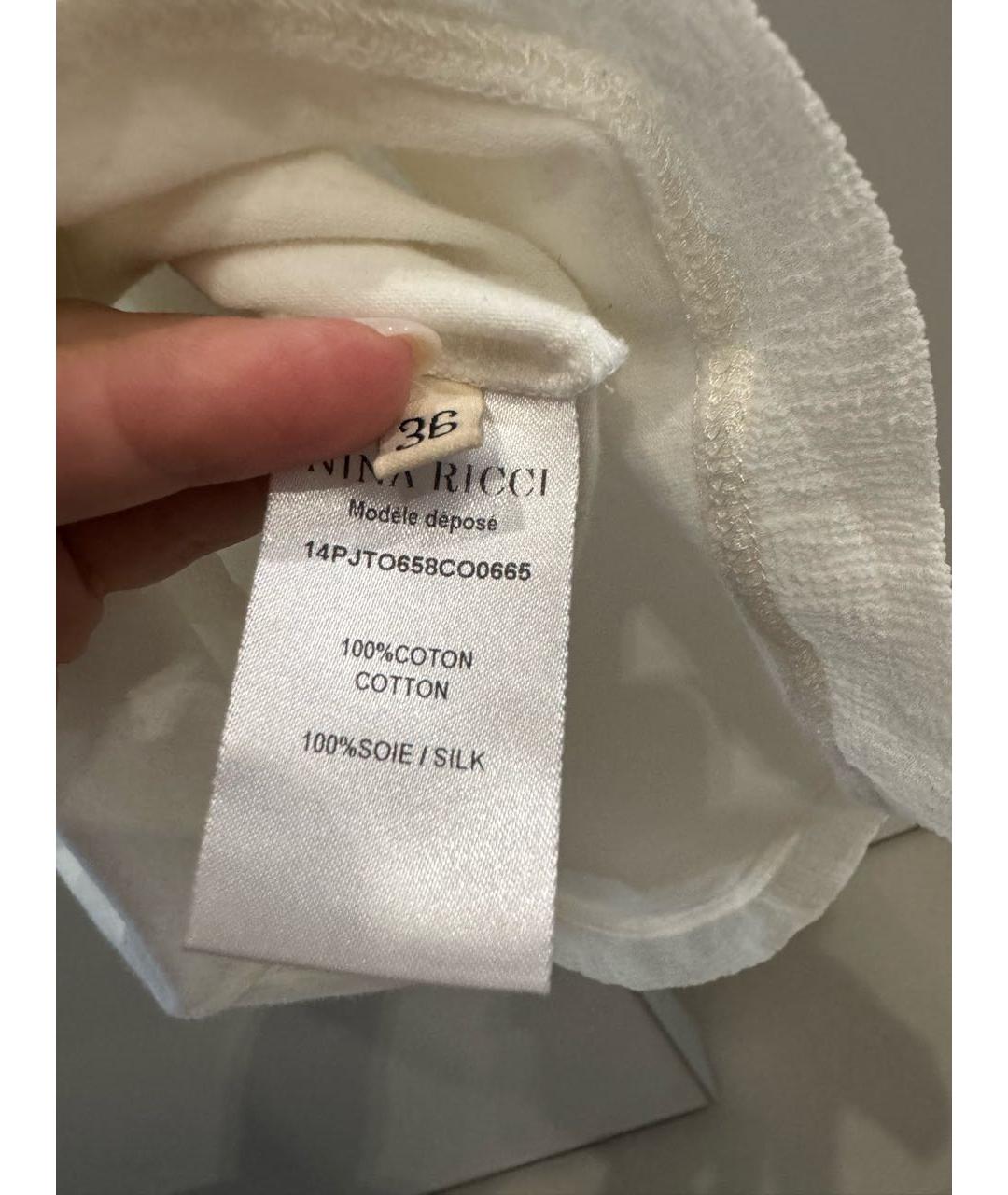 NINA RICCI Белая хлопковая майка, фото 7