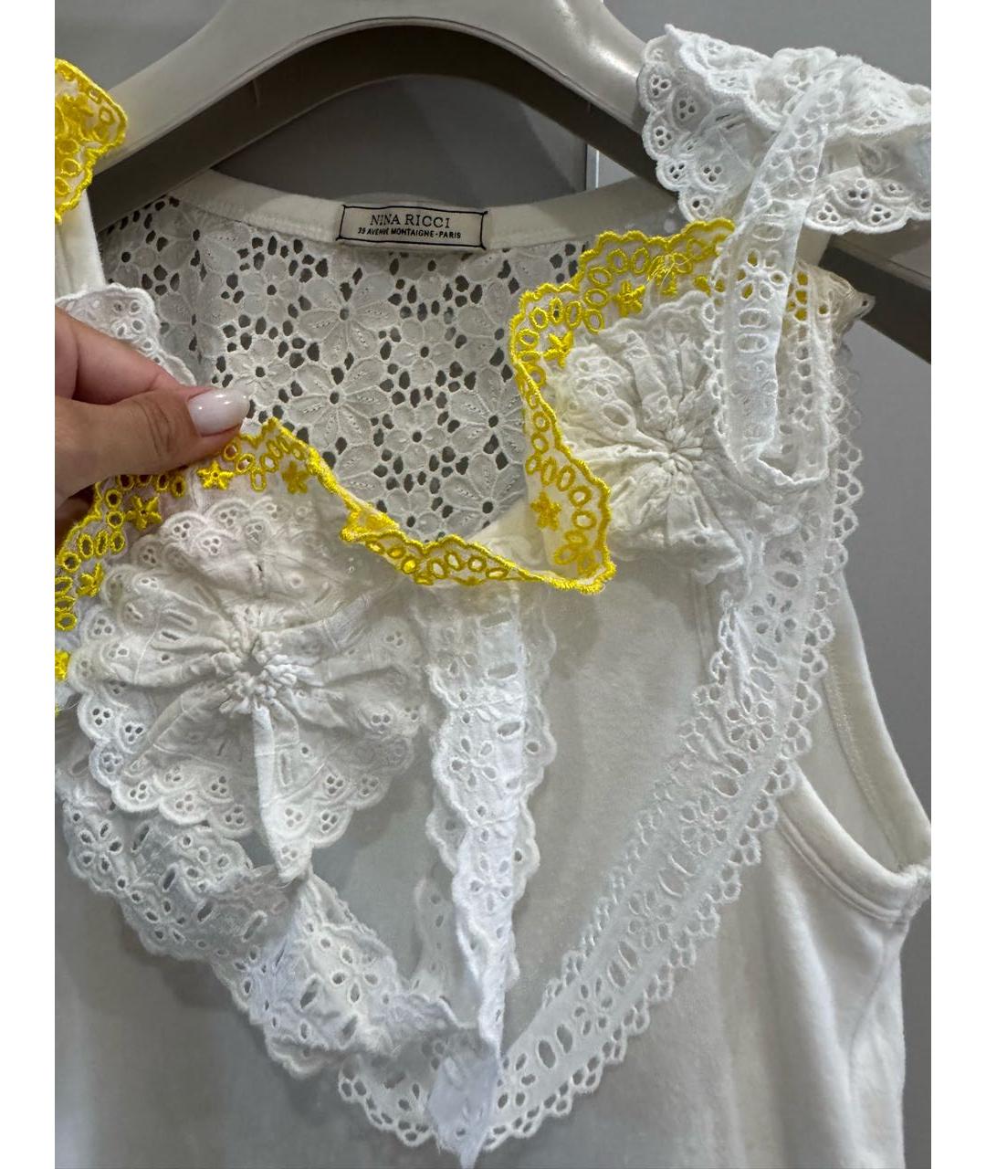 NINA RICCI Белая хлопковая майка, фото 4