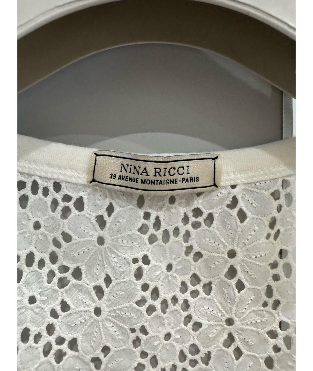 NINA RICCI Белая хлопковая майка, фото 5