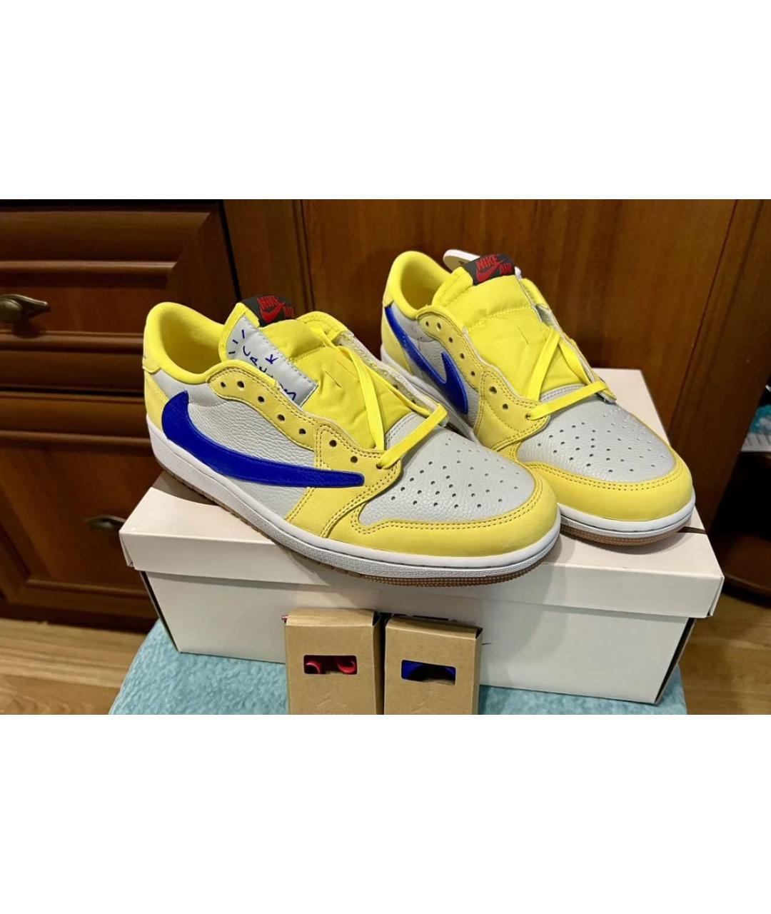 CACTUS JACK BY TRAVIS SCOTT Желтые кожаные низкие кроссовки / кеды, фото 2