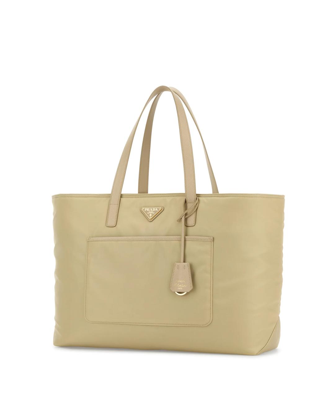 PRADA Бежевая синтетическая сумка тоут, фото 3