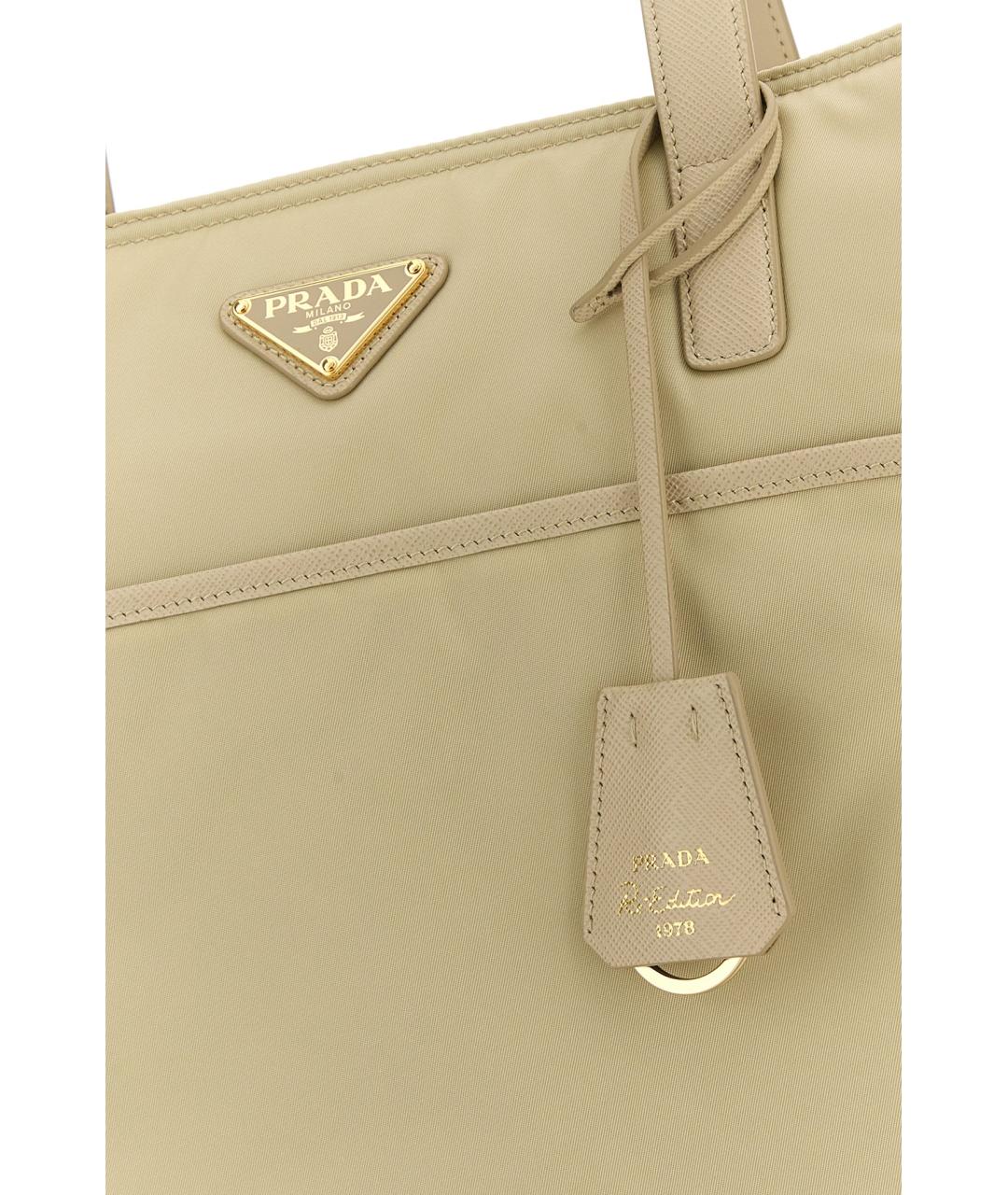 PRADA Бежевая синтетическая сумка тоут, фото 4