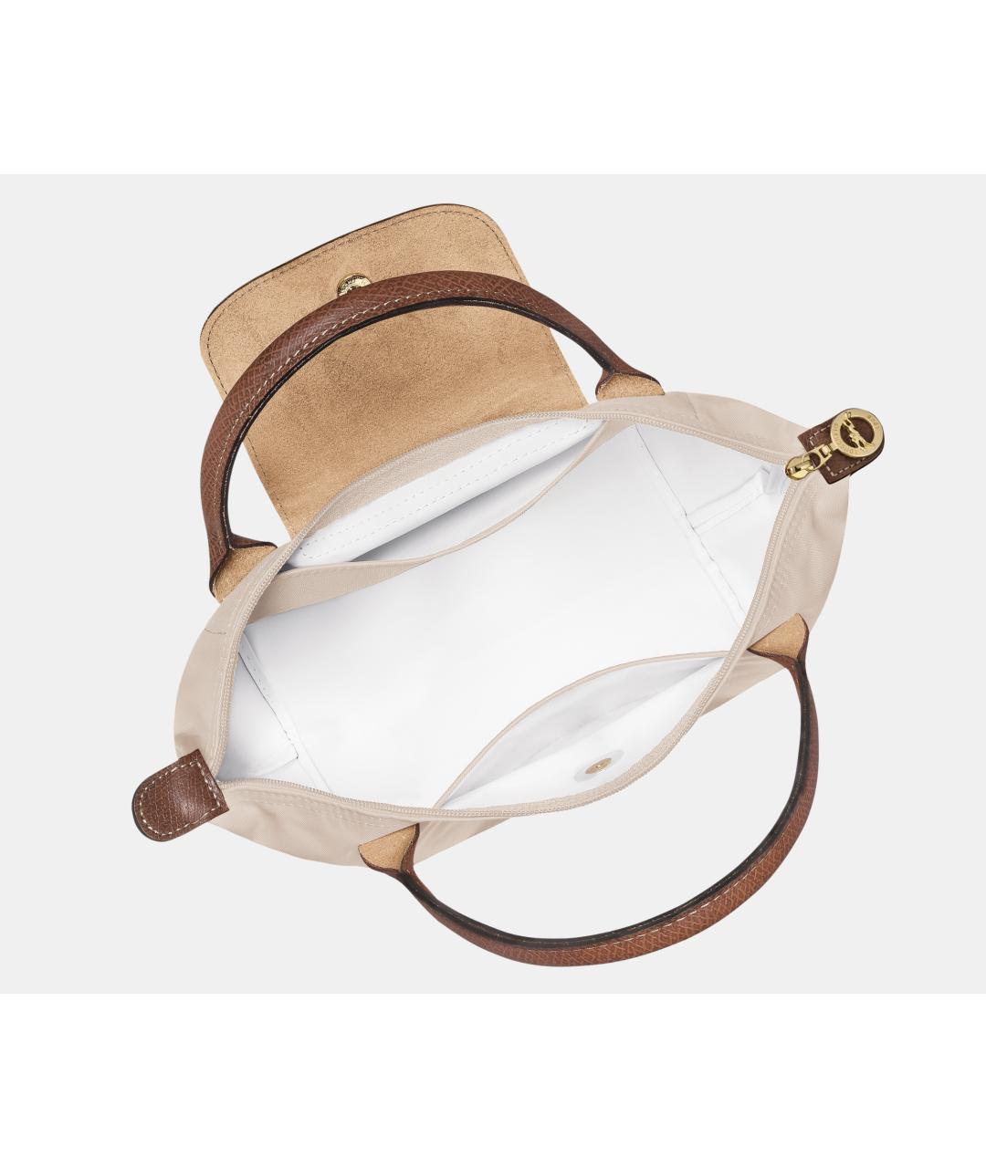 LONGCHAMP Белая кожаная сумка тоут, фото 4