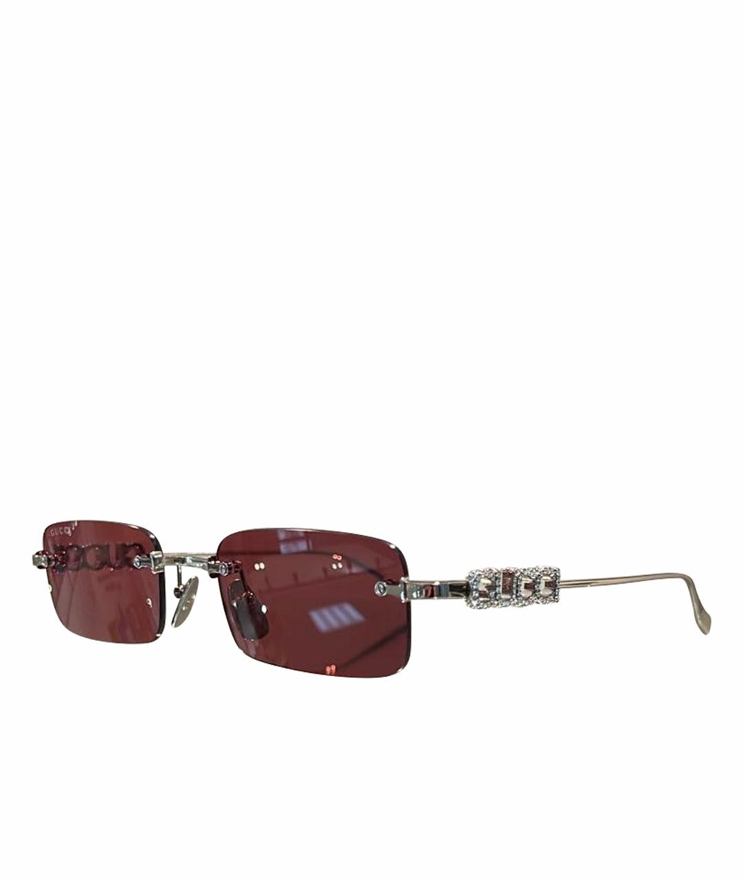 GUCCI Коричневые металлические солнцезащитные очки, фото 4