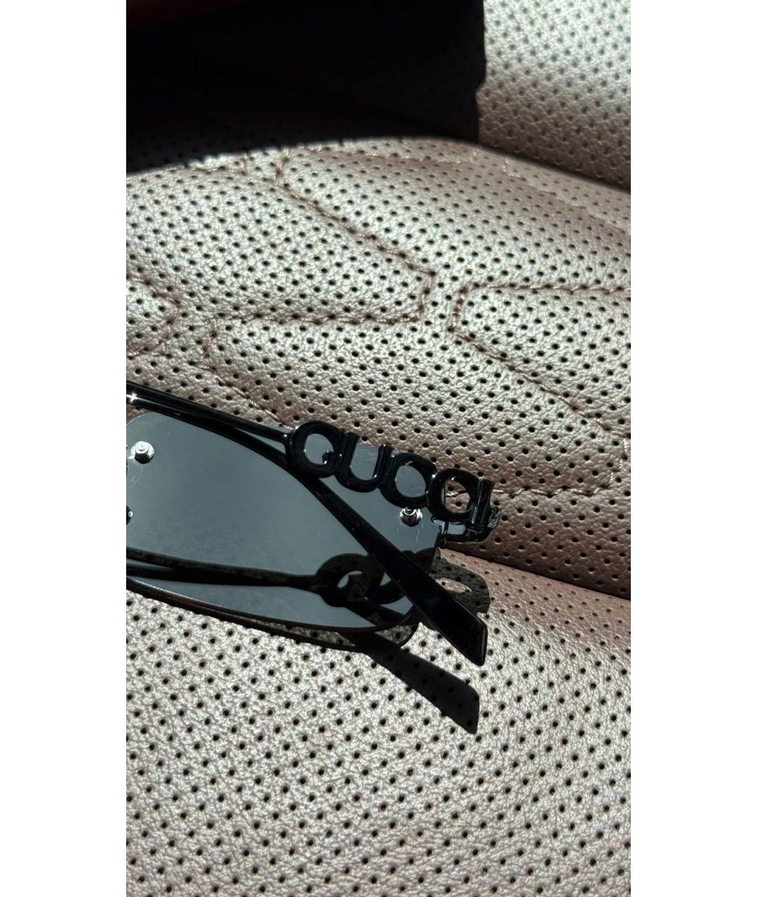 GUCCI Черные металлические солнцезащитные очки, фото 3