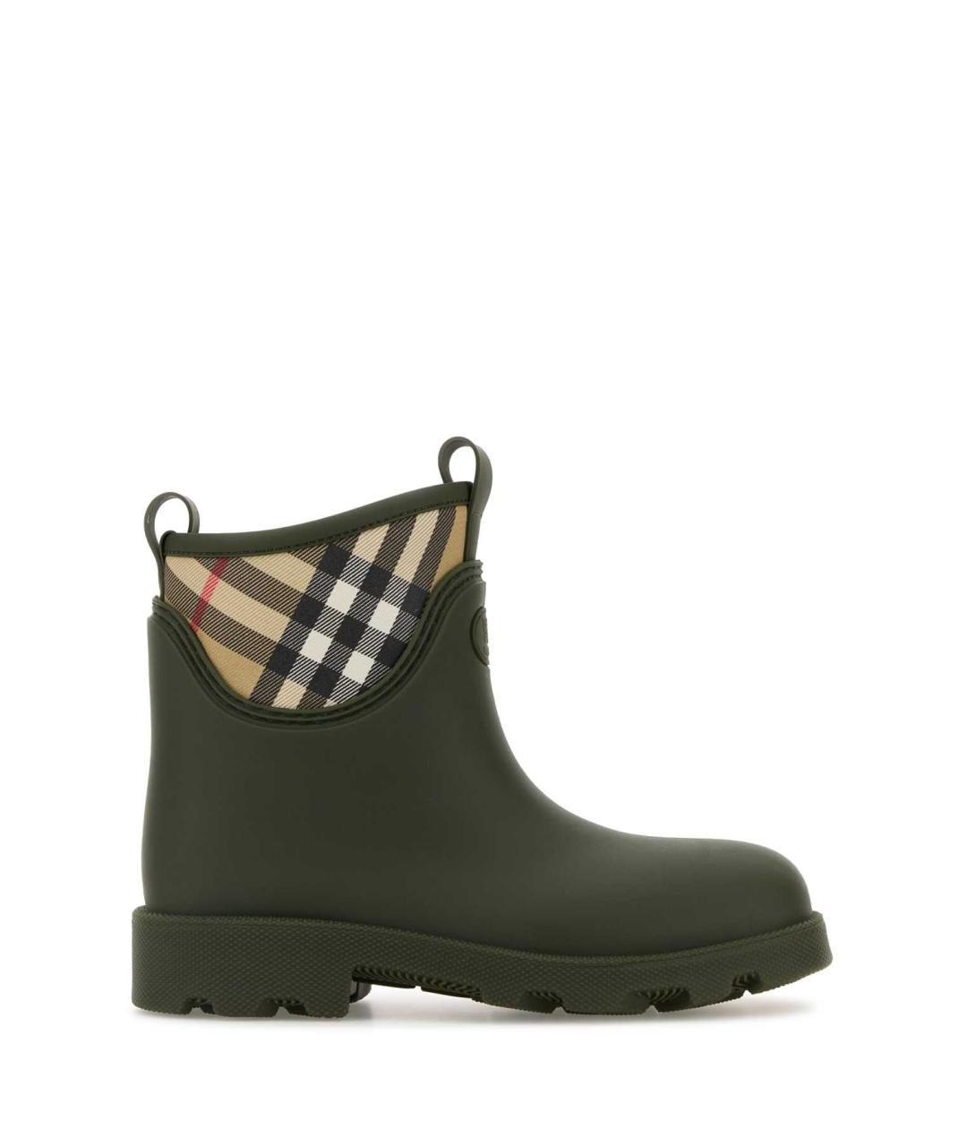 BURBERRY Зеленые резиновые полусапоги, фото 1