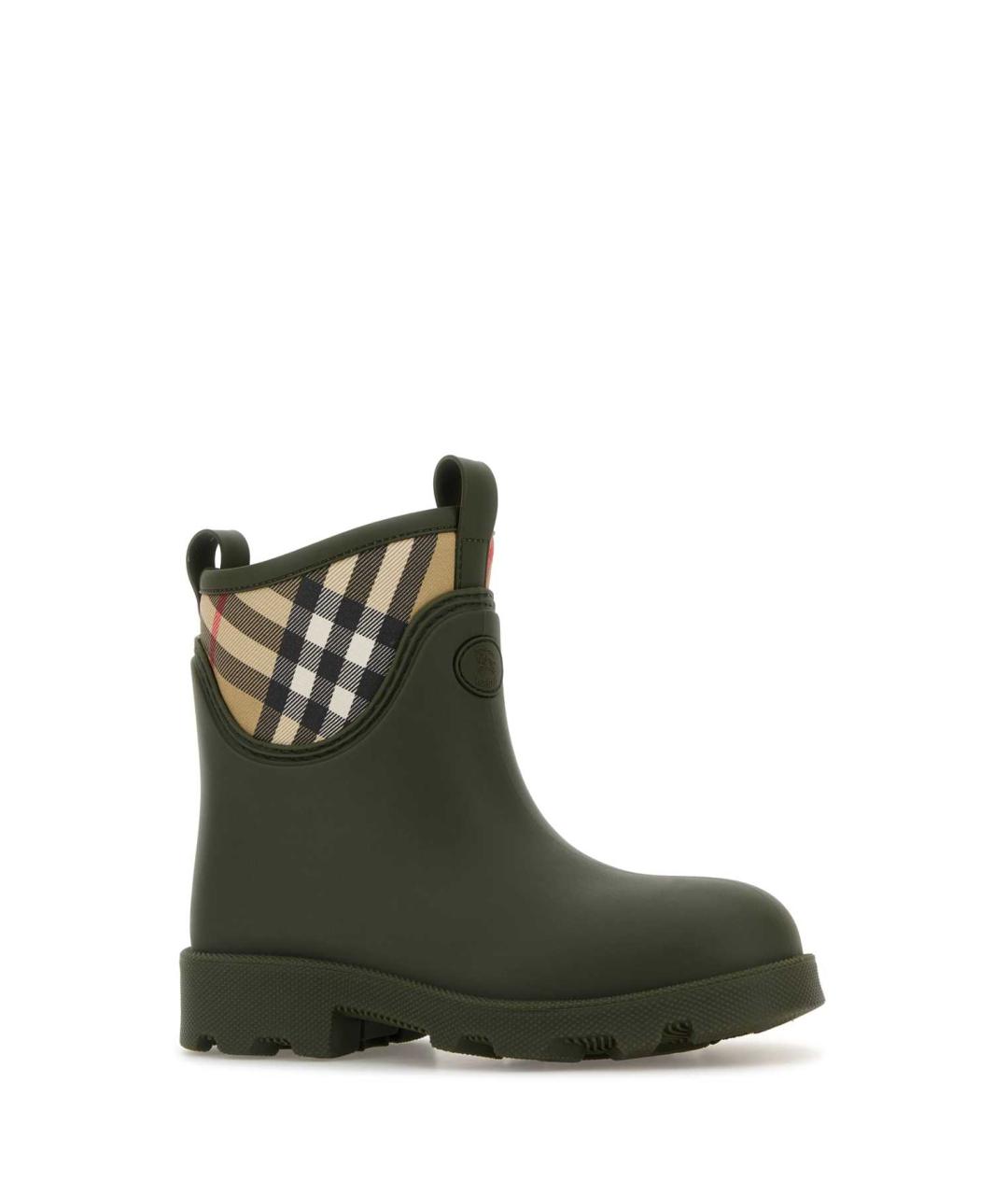BURBERRY Зеленые резиновые полусапоги, фото 2
