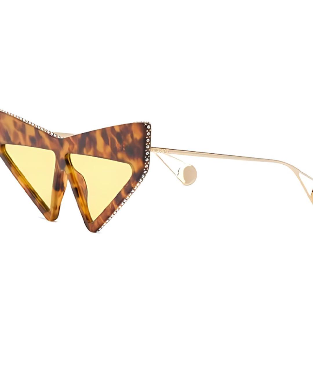 GUCCI Коричневые пластиковые солнцезащитные очки, фото 3