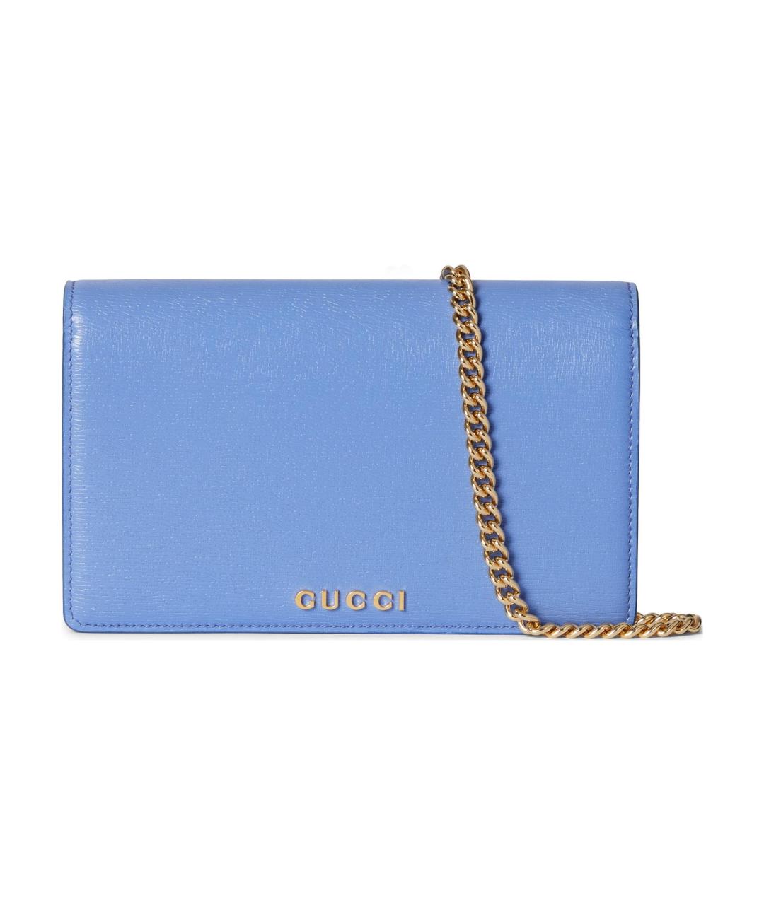 GUCCI Синий кожаный кошелек, фото 1
