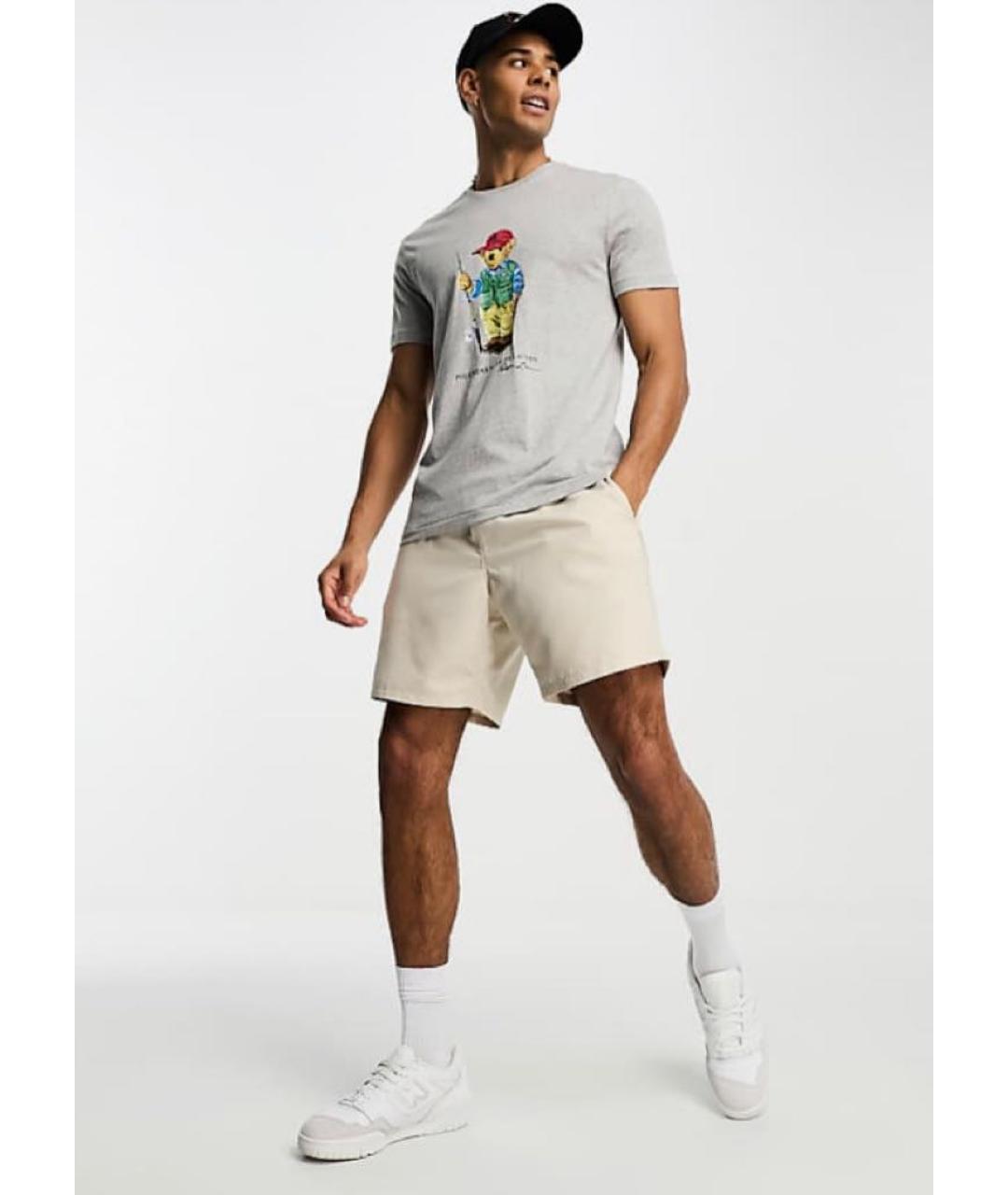 POLO RALPH LAUREN Серая хлопковая футболка, фото 6