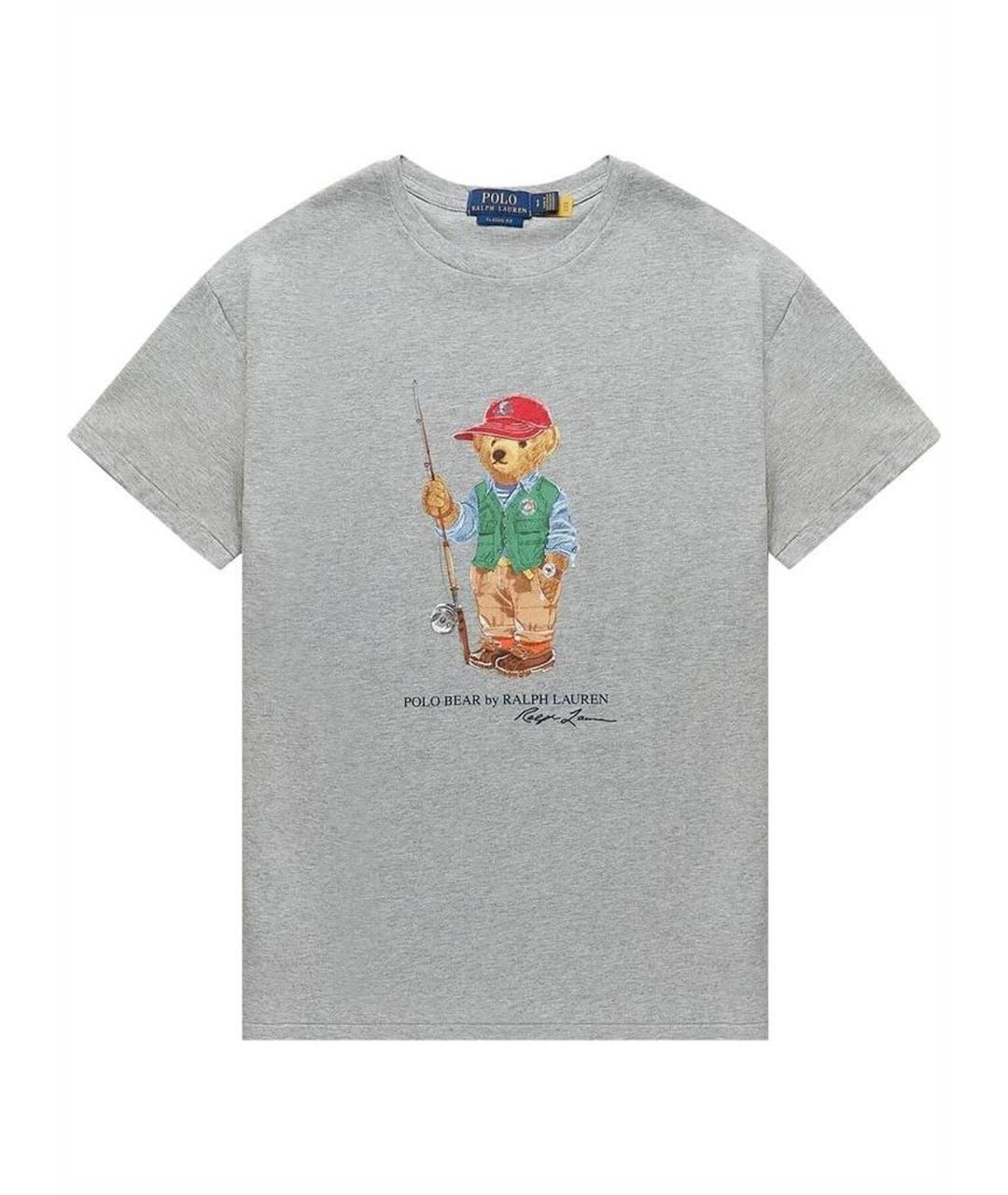 POLO RALPH LAUREN Серая хлопковая футболка, фото 1
