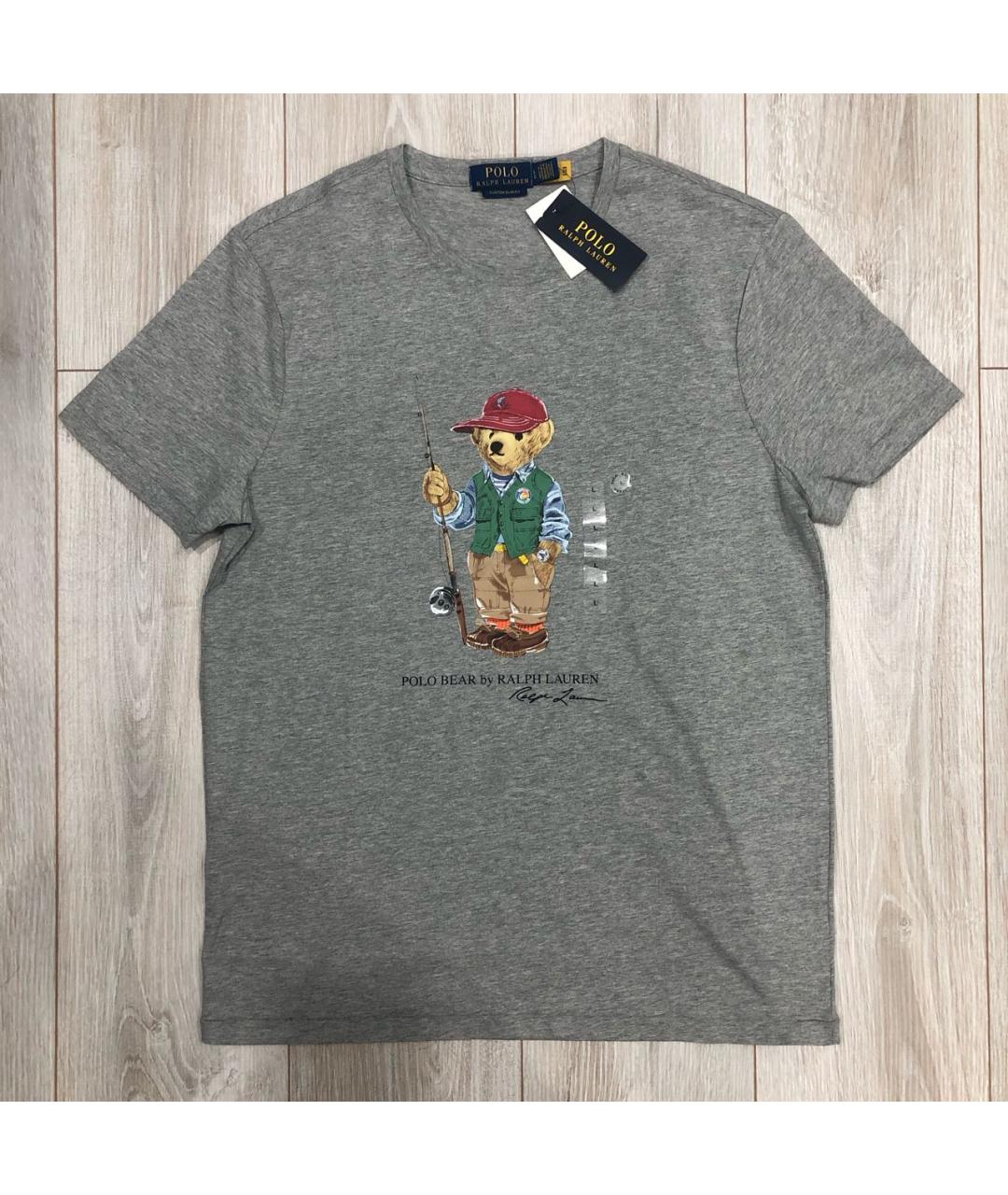 POLO RALPH LAUREN Серая хлопковая футболка, фото 7