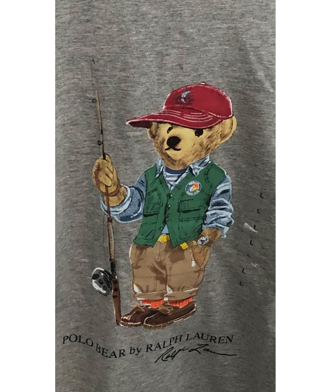 POLO RALPH LAUREN Серая хлопковая футболка, фото 4