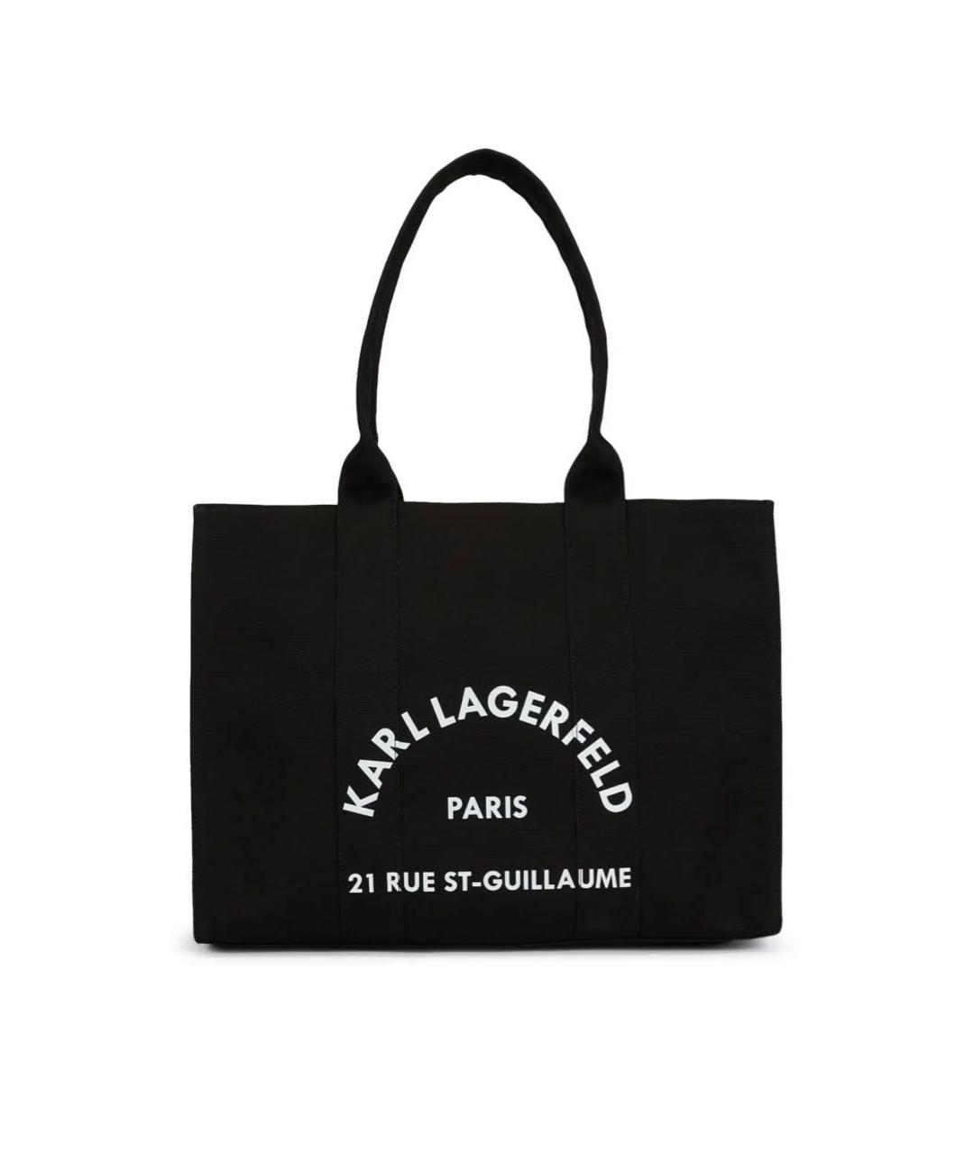 KARL LAGERFELD Черная хлопковая сумка тоут, фото 1