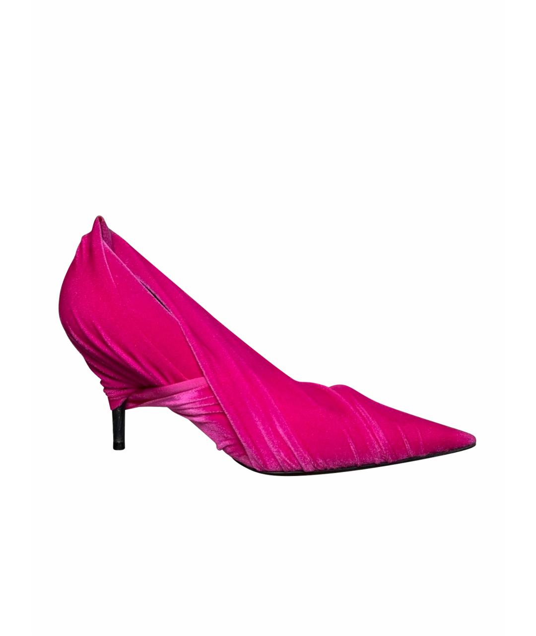BALENCIAGA Фуксия бархатные туфли, фото 1