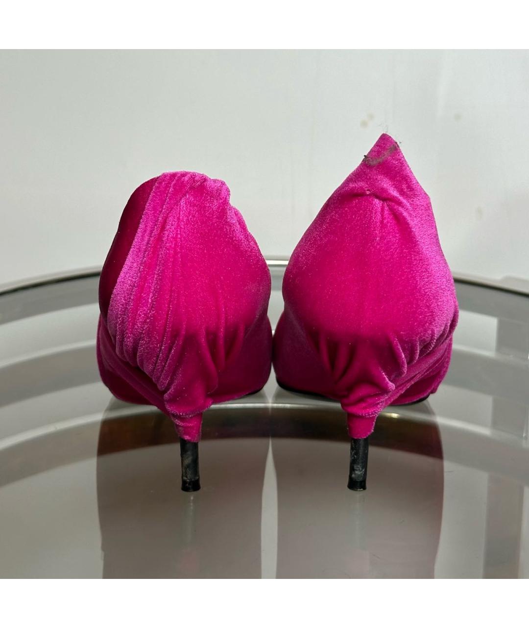 BALENCIAGA Фуксия бархатные туфли, фото 6