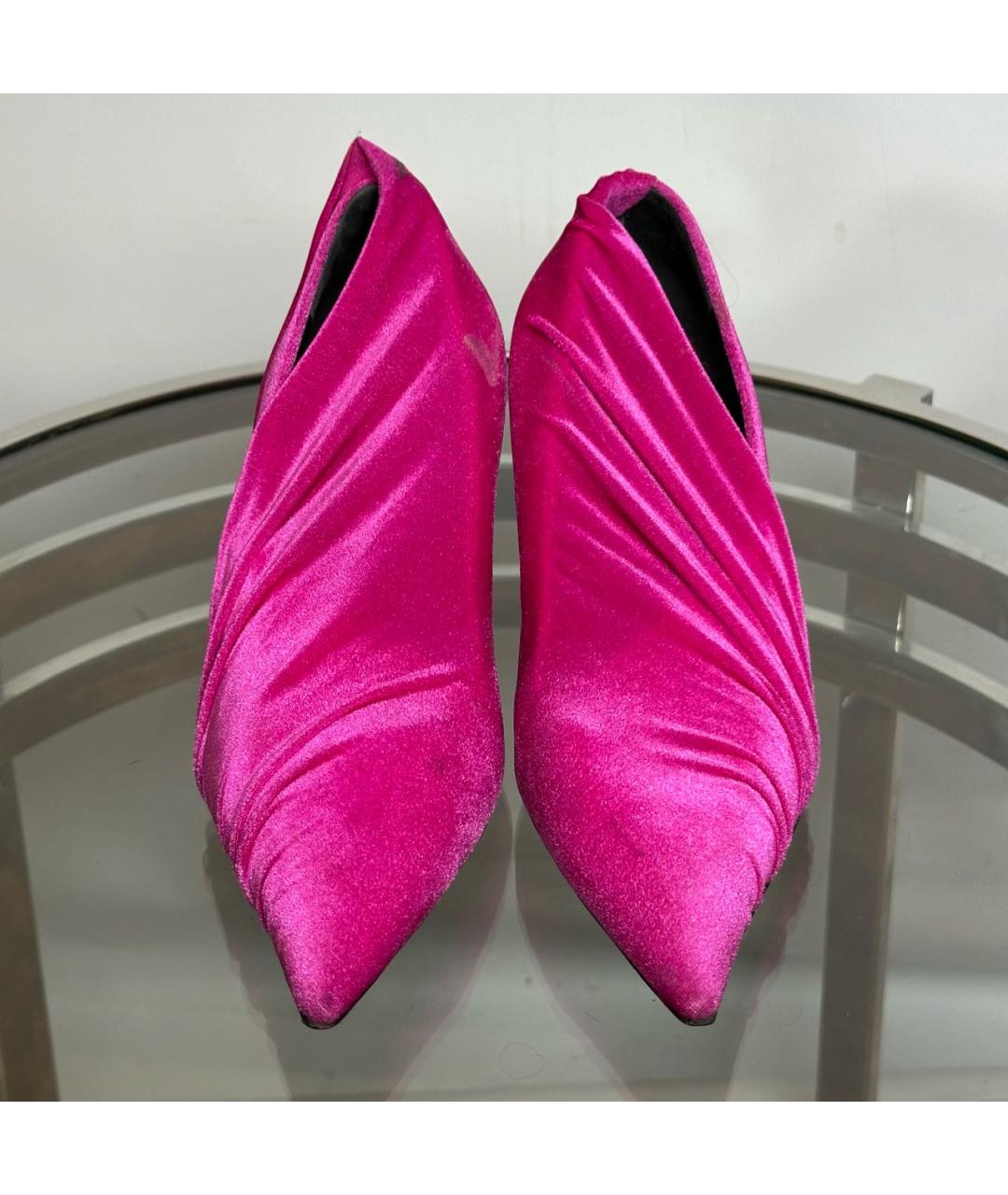 BALENCIAGA Фуксия бархатные туфли, фото 2