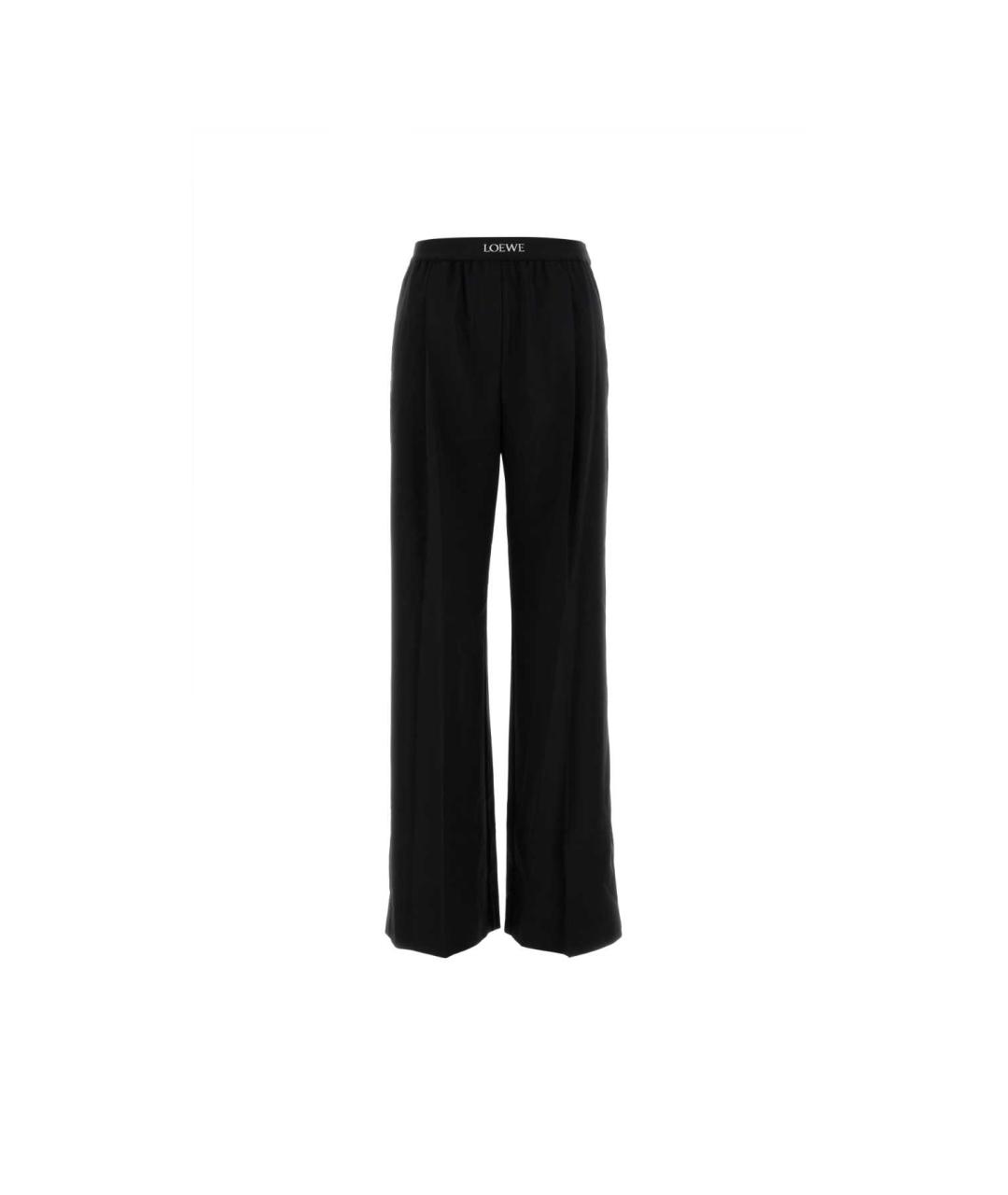 LOEWE Черные шерстяные прямые брюки, фото 1