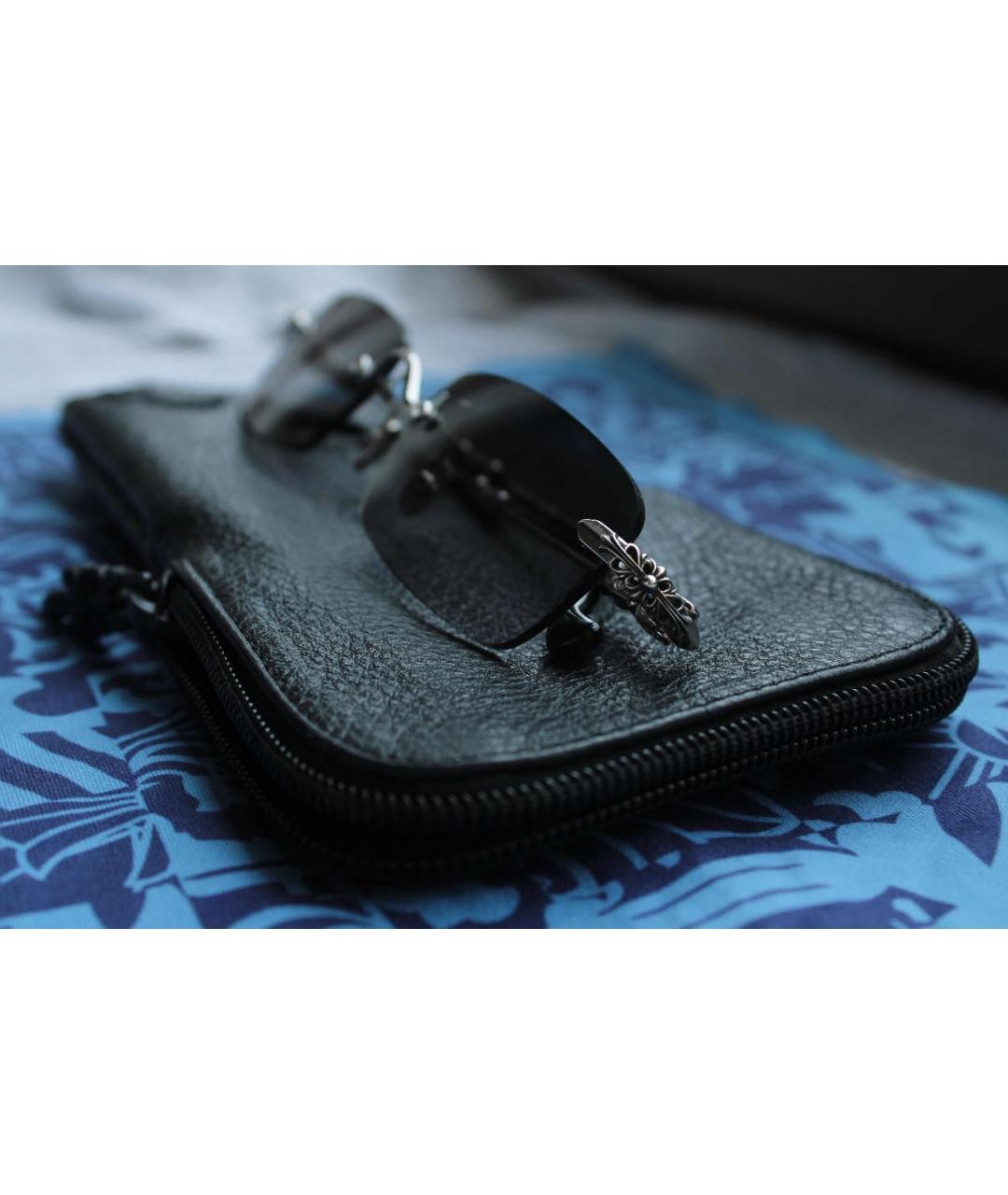 CHROME HEARTS Темно-синие деревянные солнцезащитные очки, фото 2