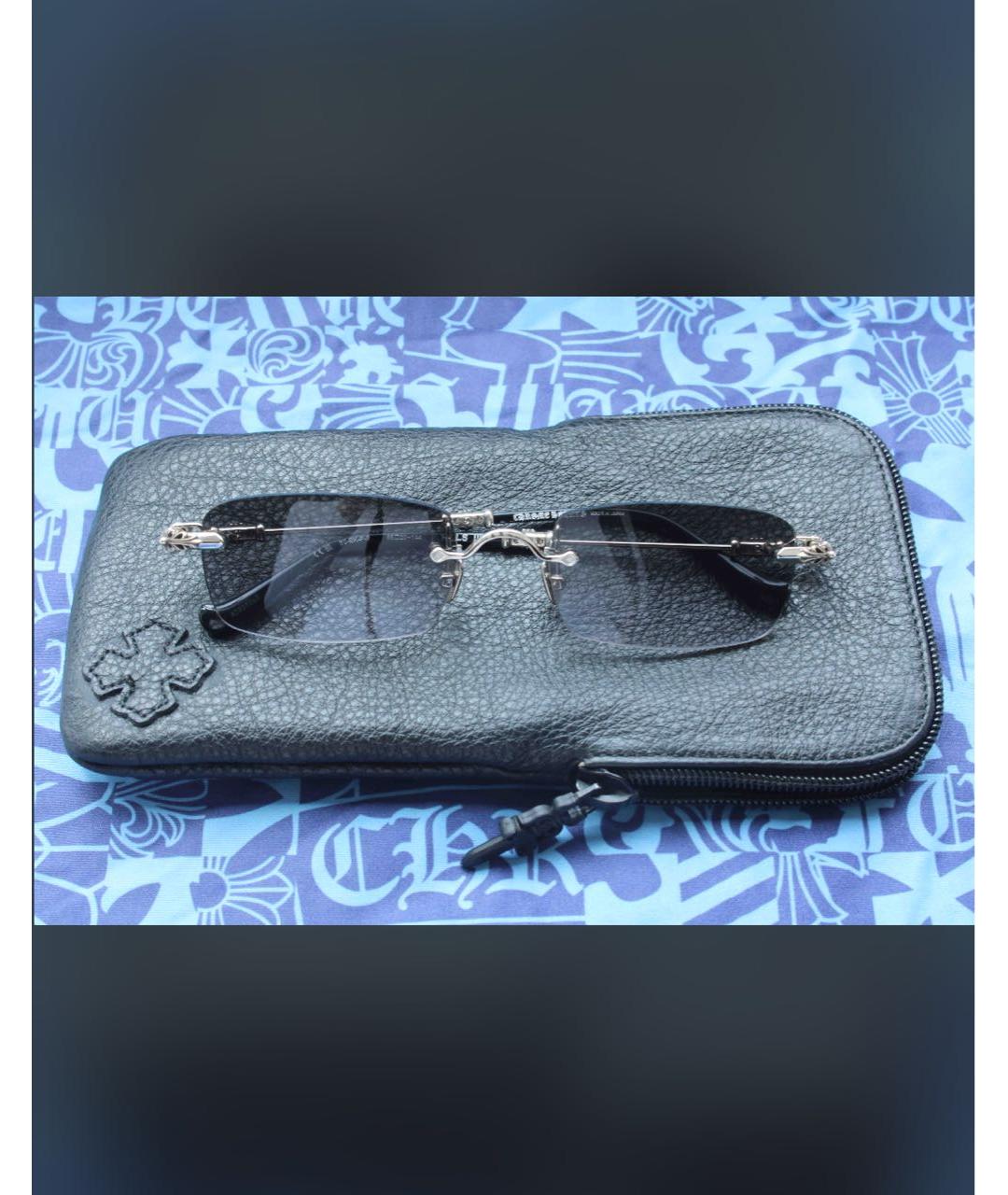 CHROME HEARTS Темно-синие деревянные солнцезащитные очки, фото 8