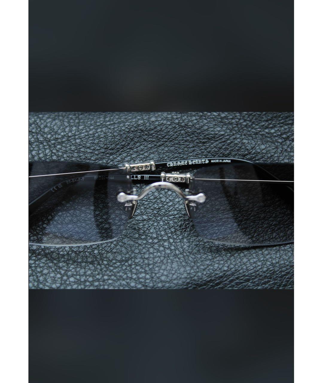 CHROME HEARTS Темно-синие деревянные солнцезащитные очки, фото 6