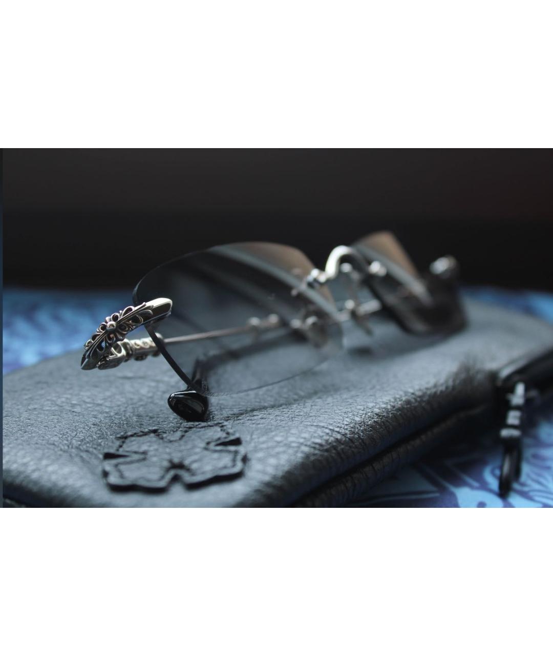 CHROME HEARTS Темно-синие деревянные солнцезащитные очки, фото 5