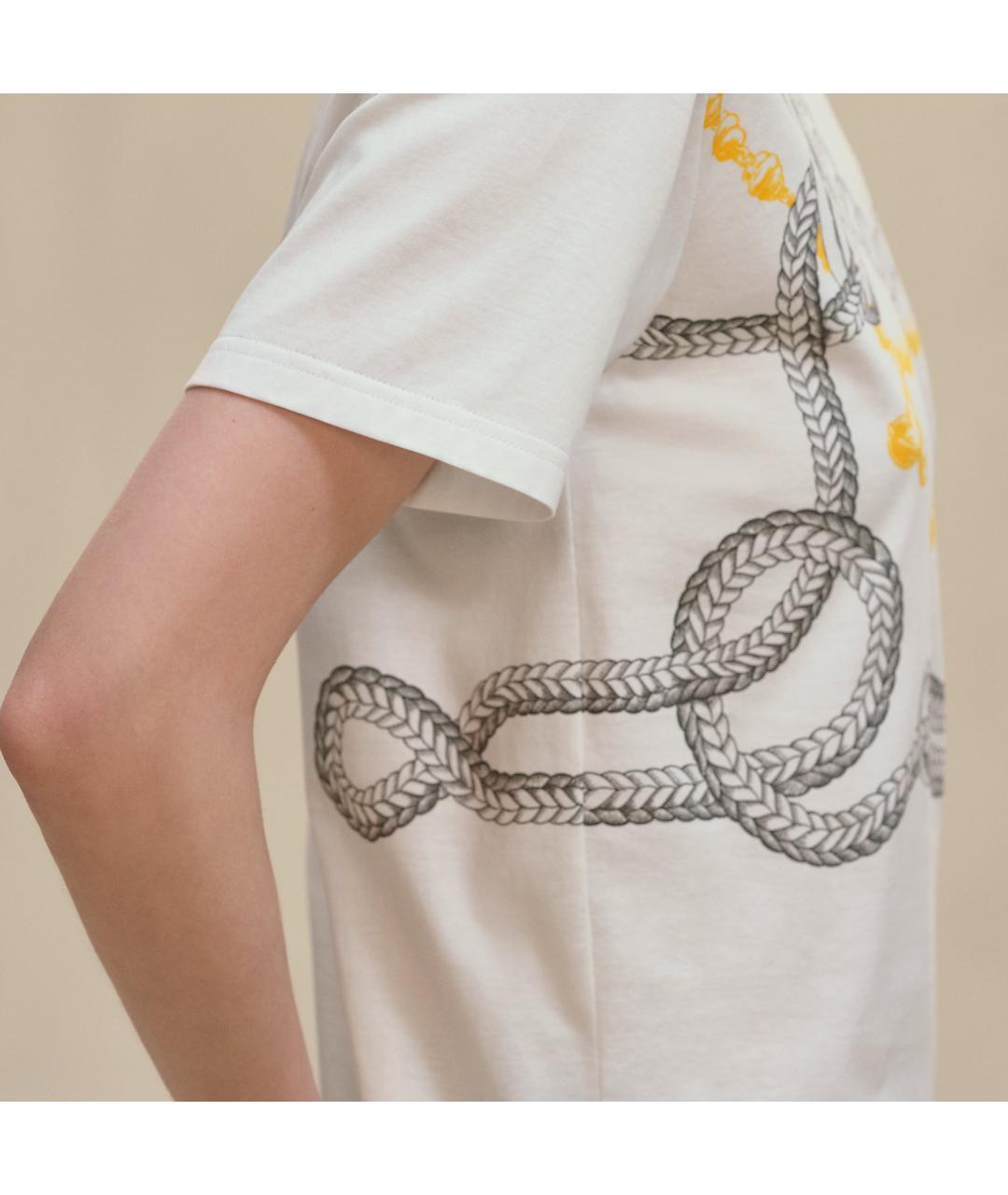 HERMES Белая хлопковая футболка, фото 5
