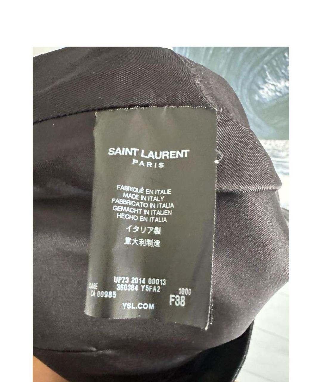 SAINT LAURENT Черные кожаные шорты, фото 4