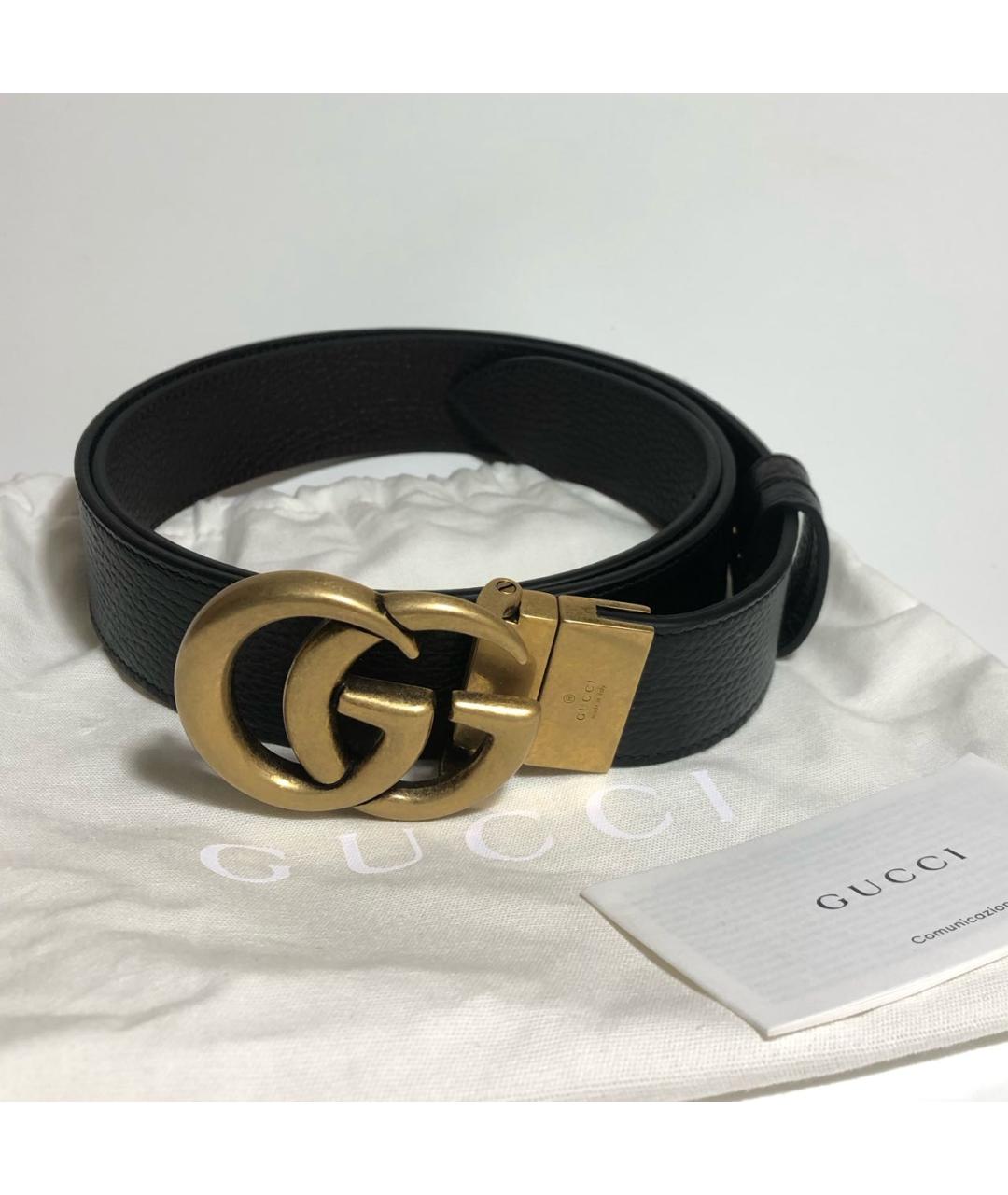 GUCCI Черный кожаный ремень, фото 5