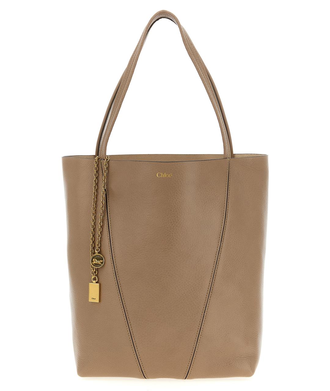 CHLOE Бежевая кожаная сумка через плечо, фото 1