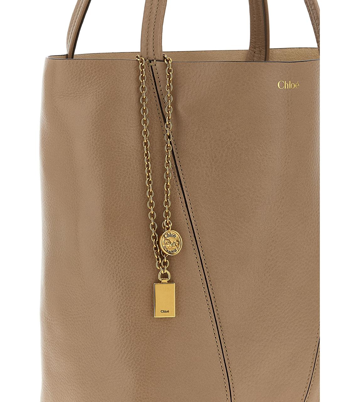 CHLOE Бежевая кожаная сумка через плечо, фото 3