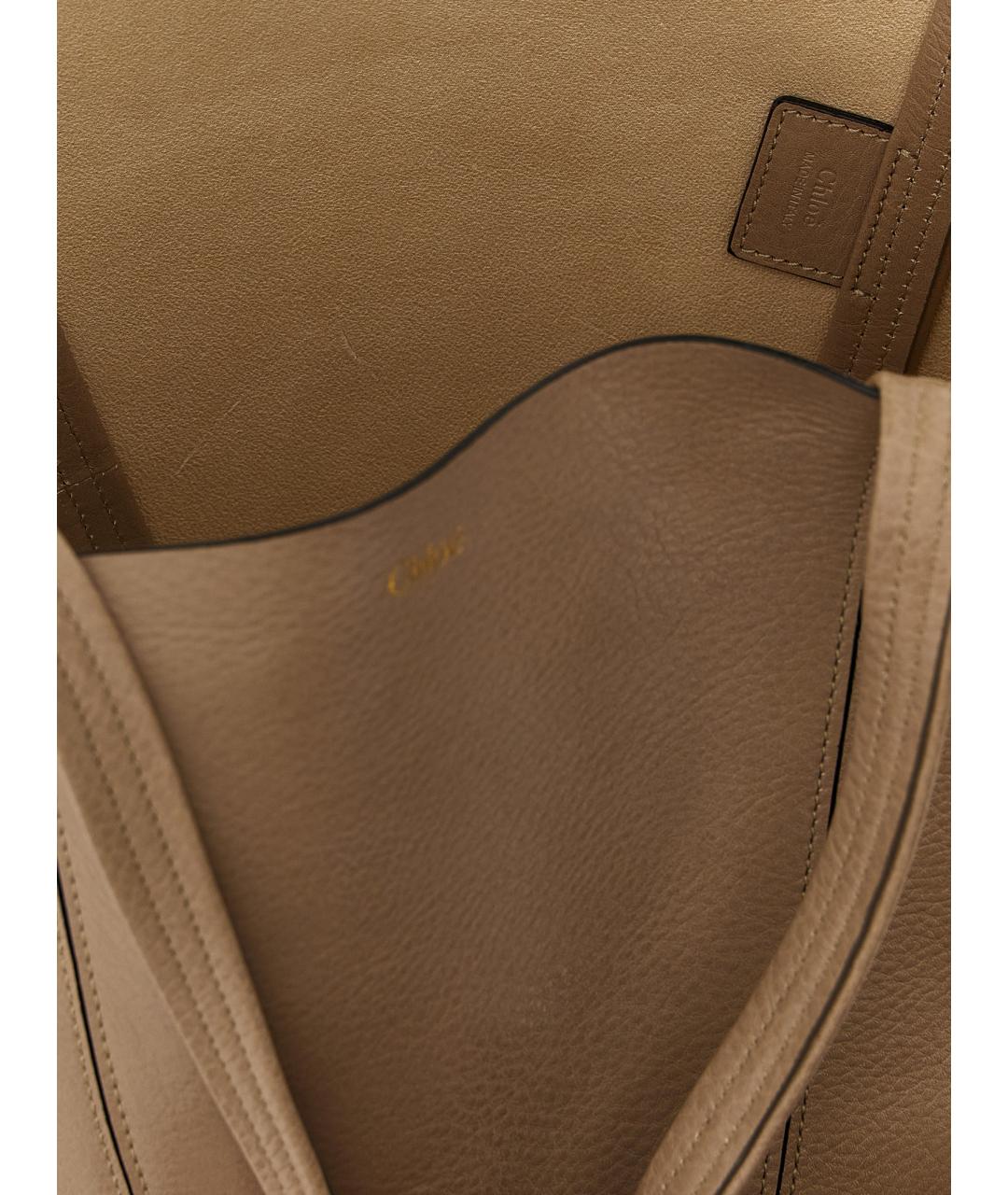 CHLOE Бежевая кожаная сумка через плечо, фото 4
