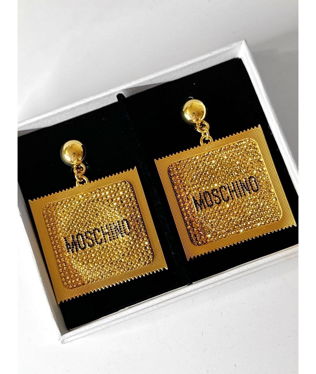 MOSCHINO Золотые металлические серьги, фото 3