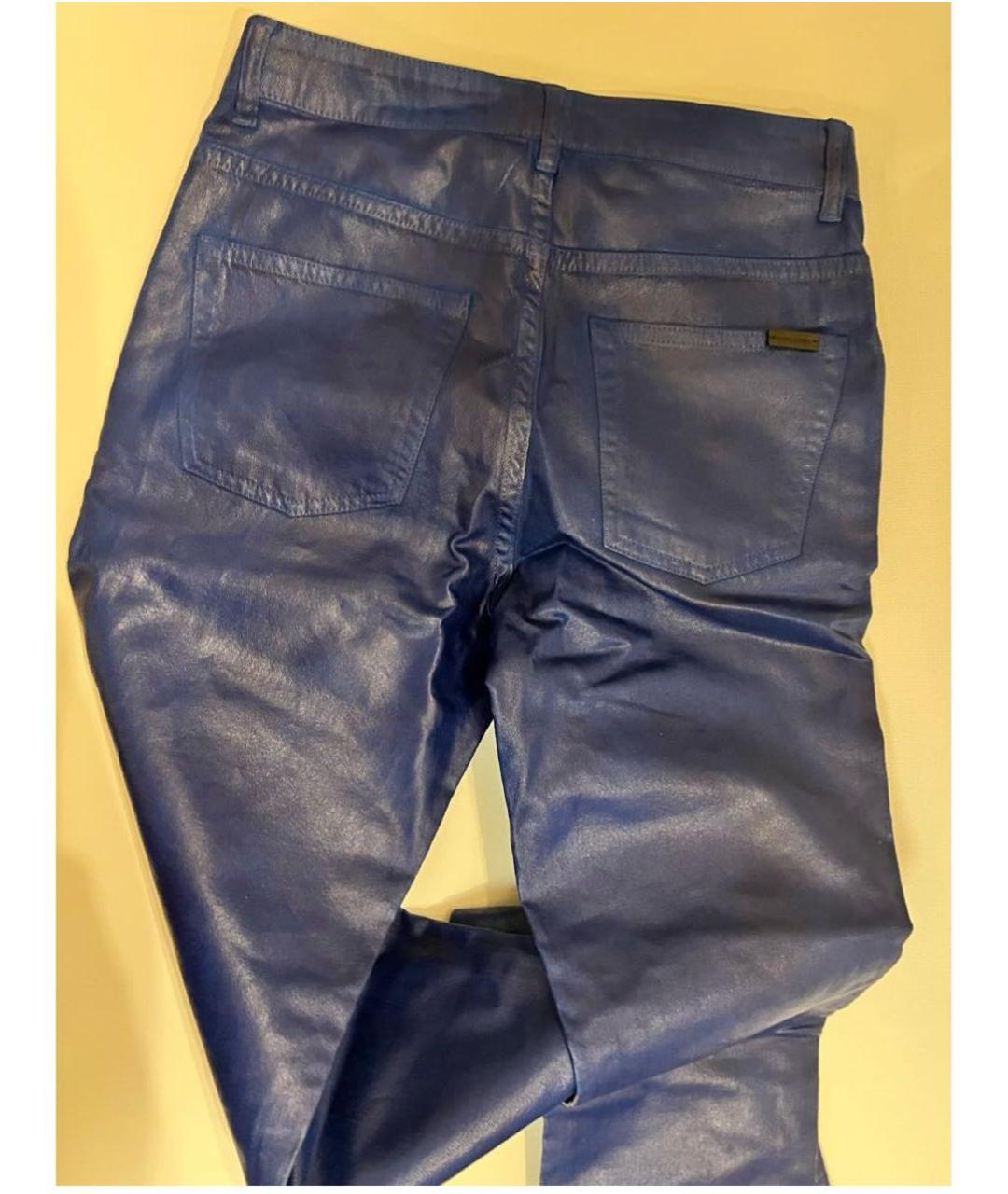 SAINT LAURENT Синие леггинсы и велосипедки, фото 6