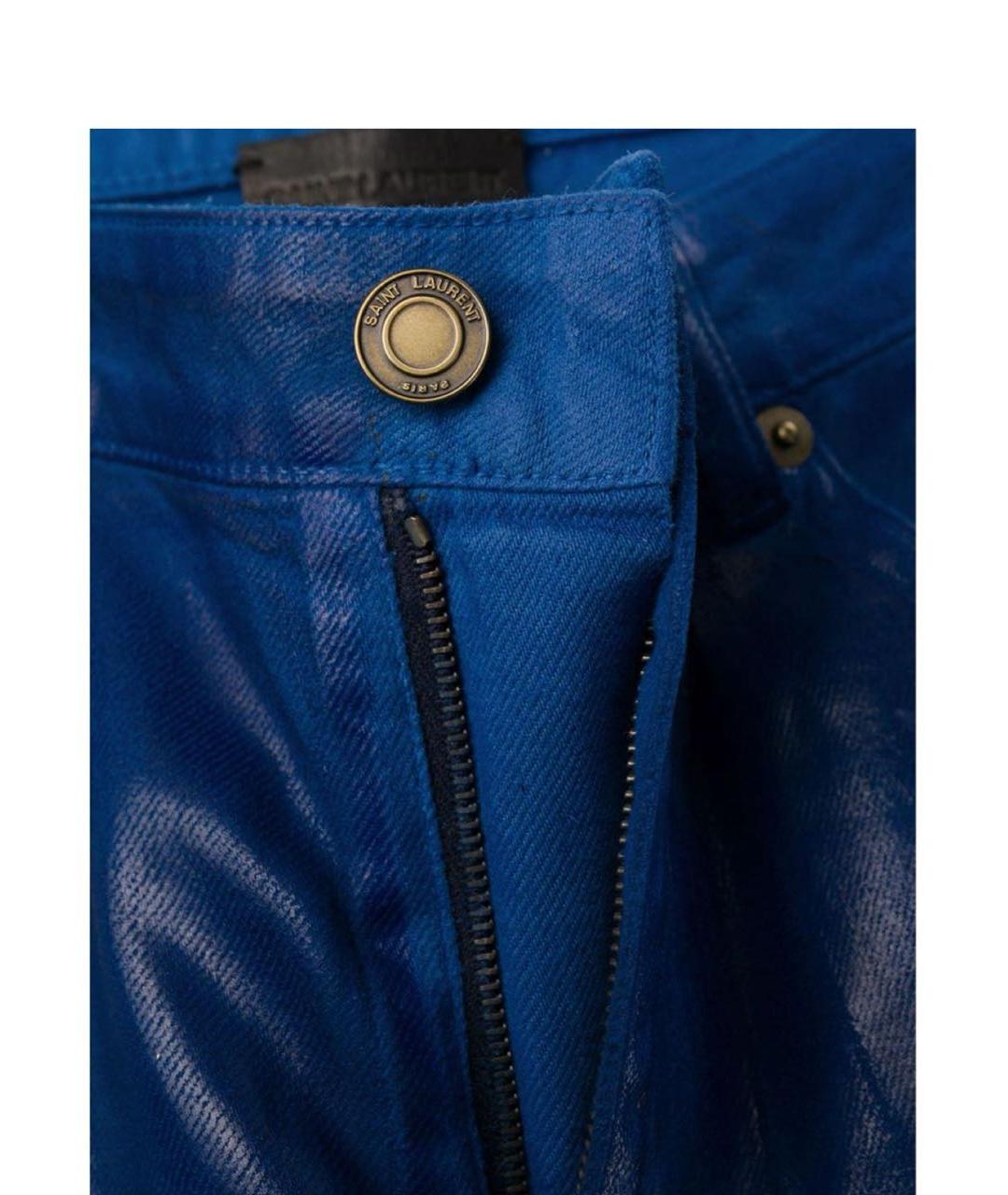 SAINT LAURENT Синие леггинсы и велосипедки, фото 4