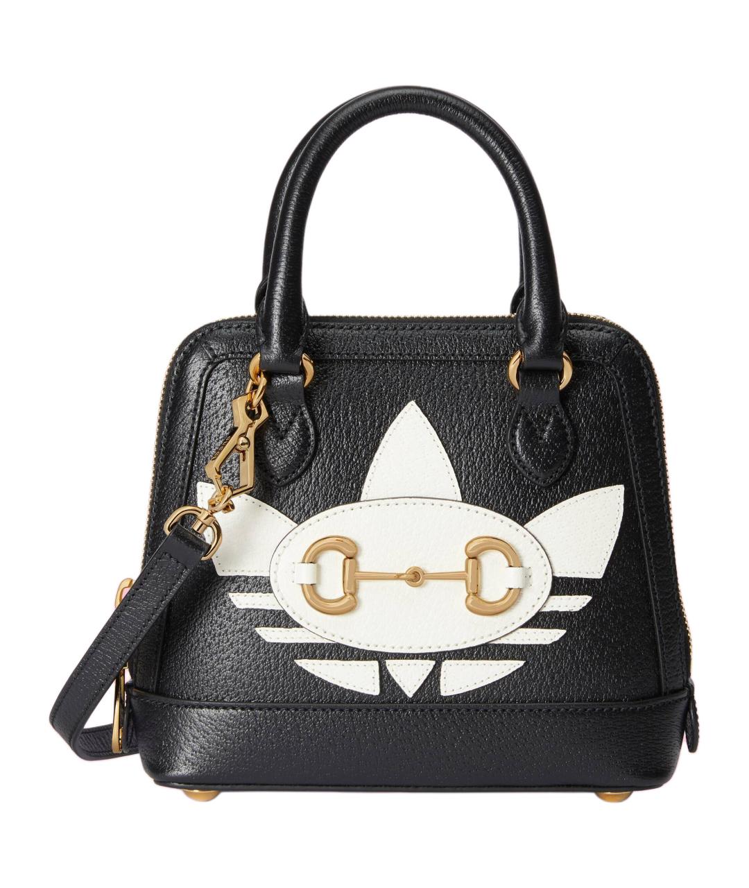 GUCCI Черная кожаная сумка с короткими ручками, фото 1