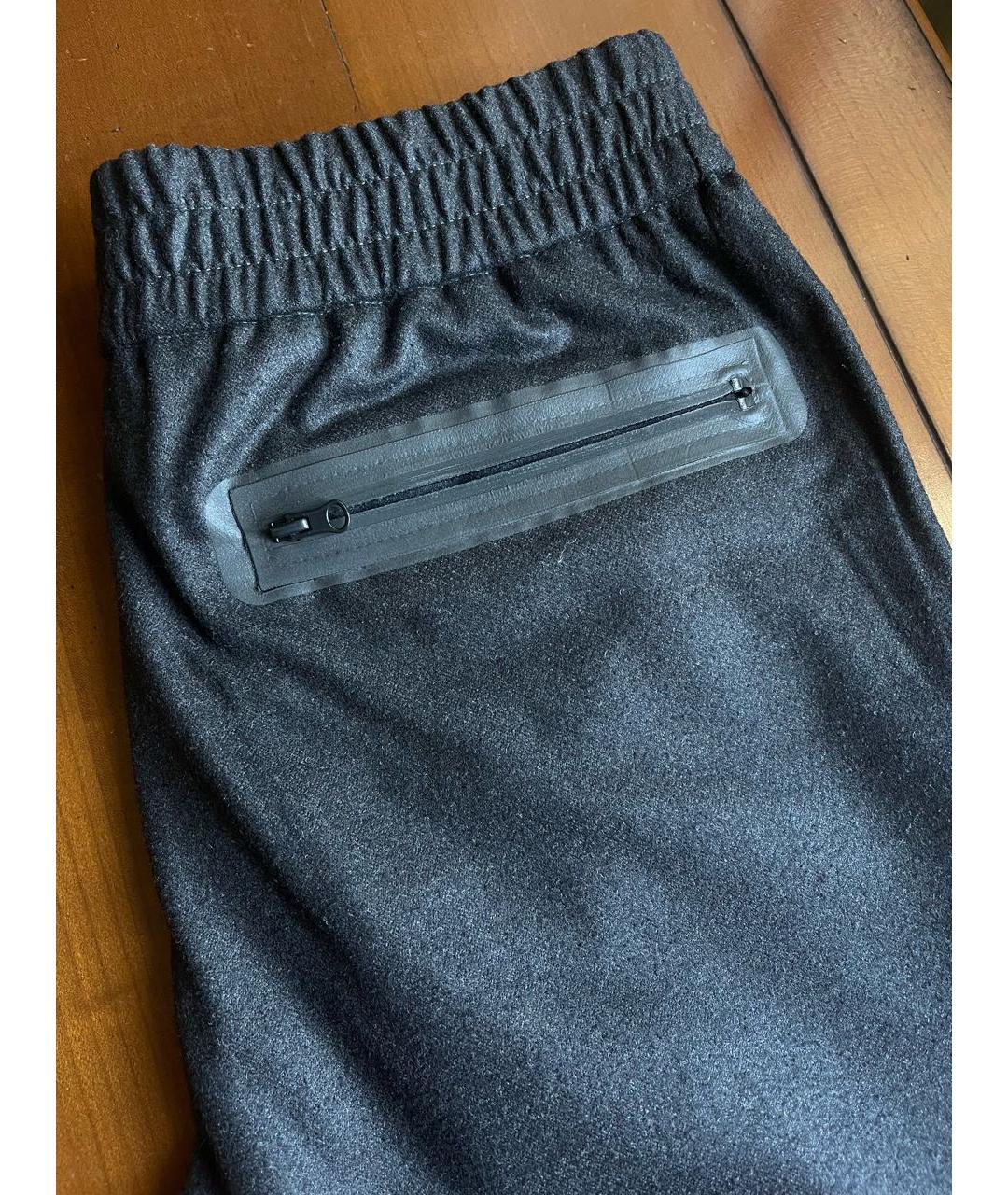 EMPORIO ARMANI Коричневые шерстяные повседневные брюки, фото 4