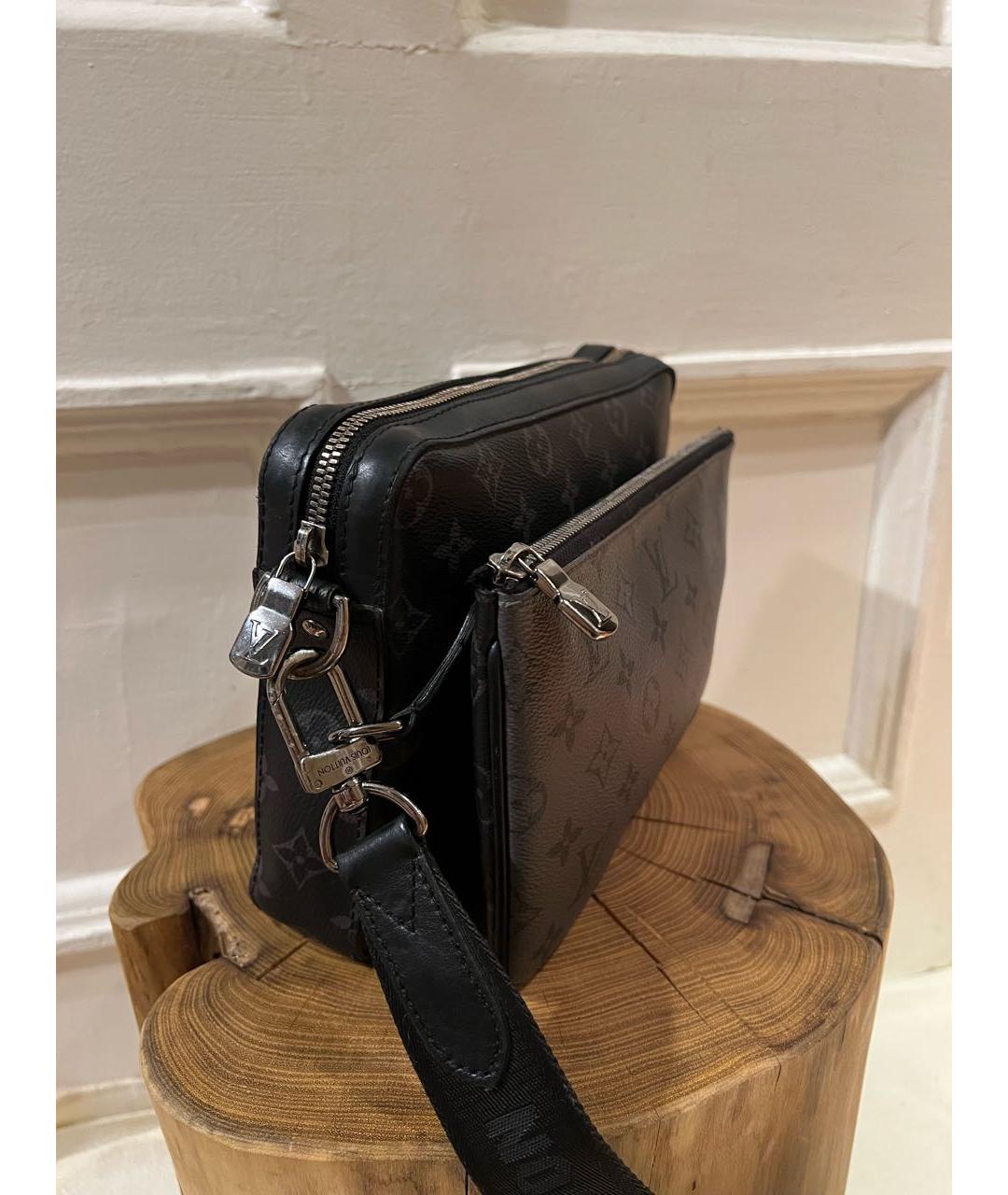LOUIS VUITTON Черная кожаная сумка на плечо, фото 7