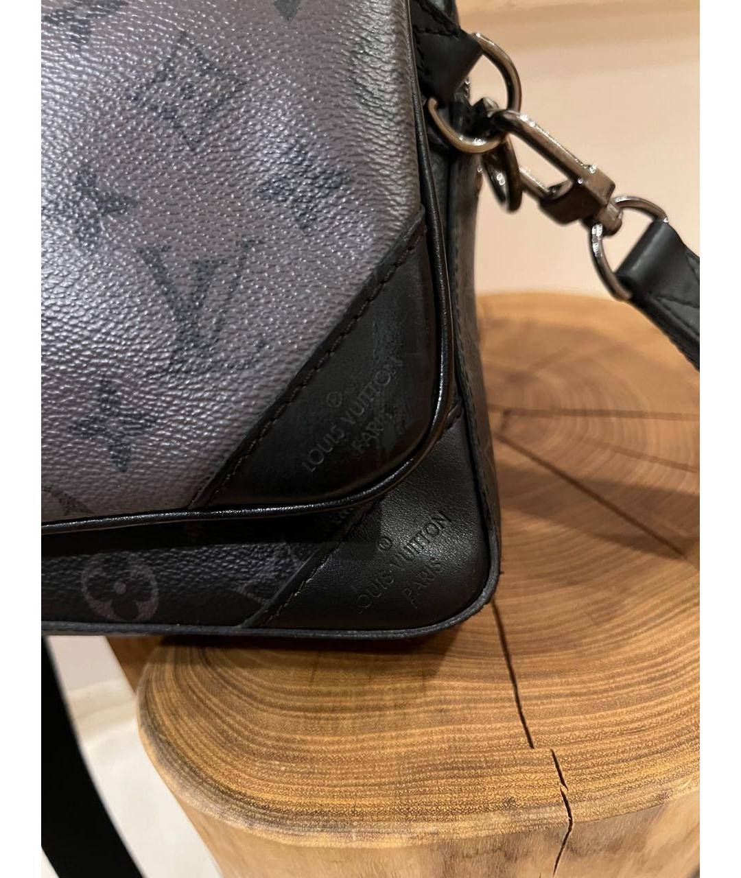 LOUIS VUITTON Черная кожаная сумка на плечо, фото 4
