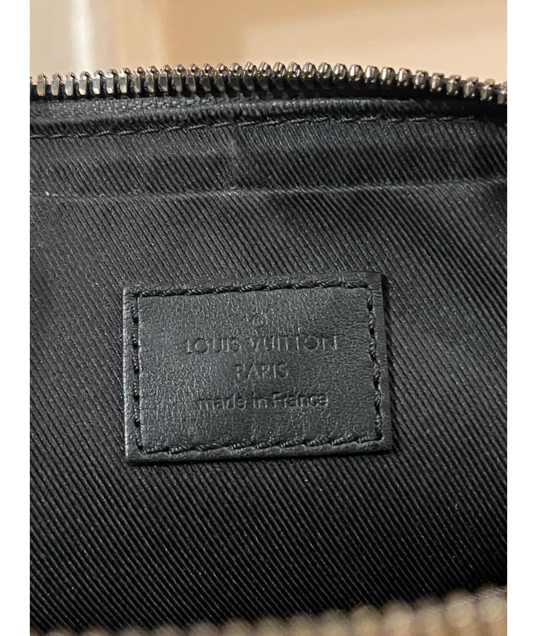 LOUIS VUITTON Черная кожаная сумка на плечо, фото 5