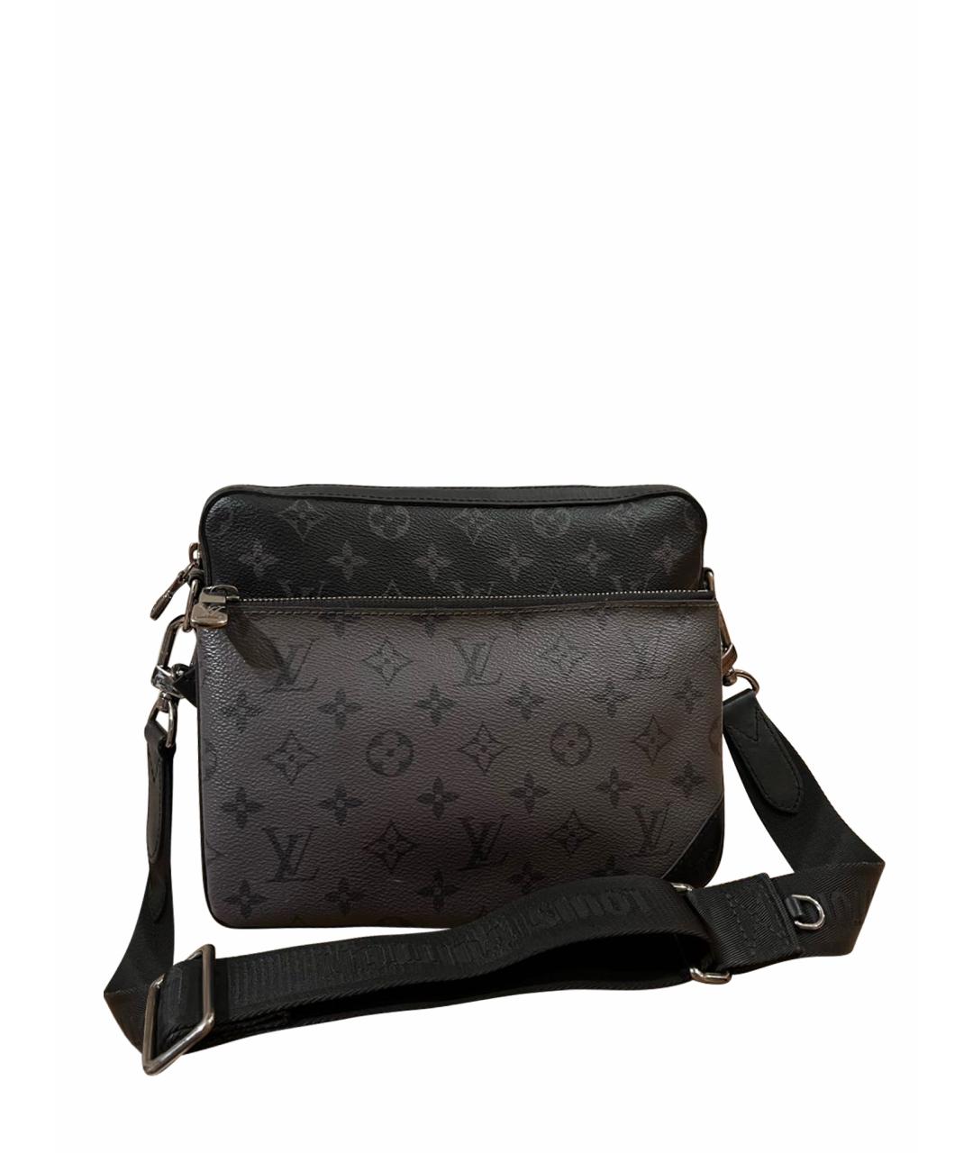 LOUIS VUITTON Черная кожаная сумка на плечо, фото 1