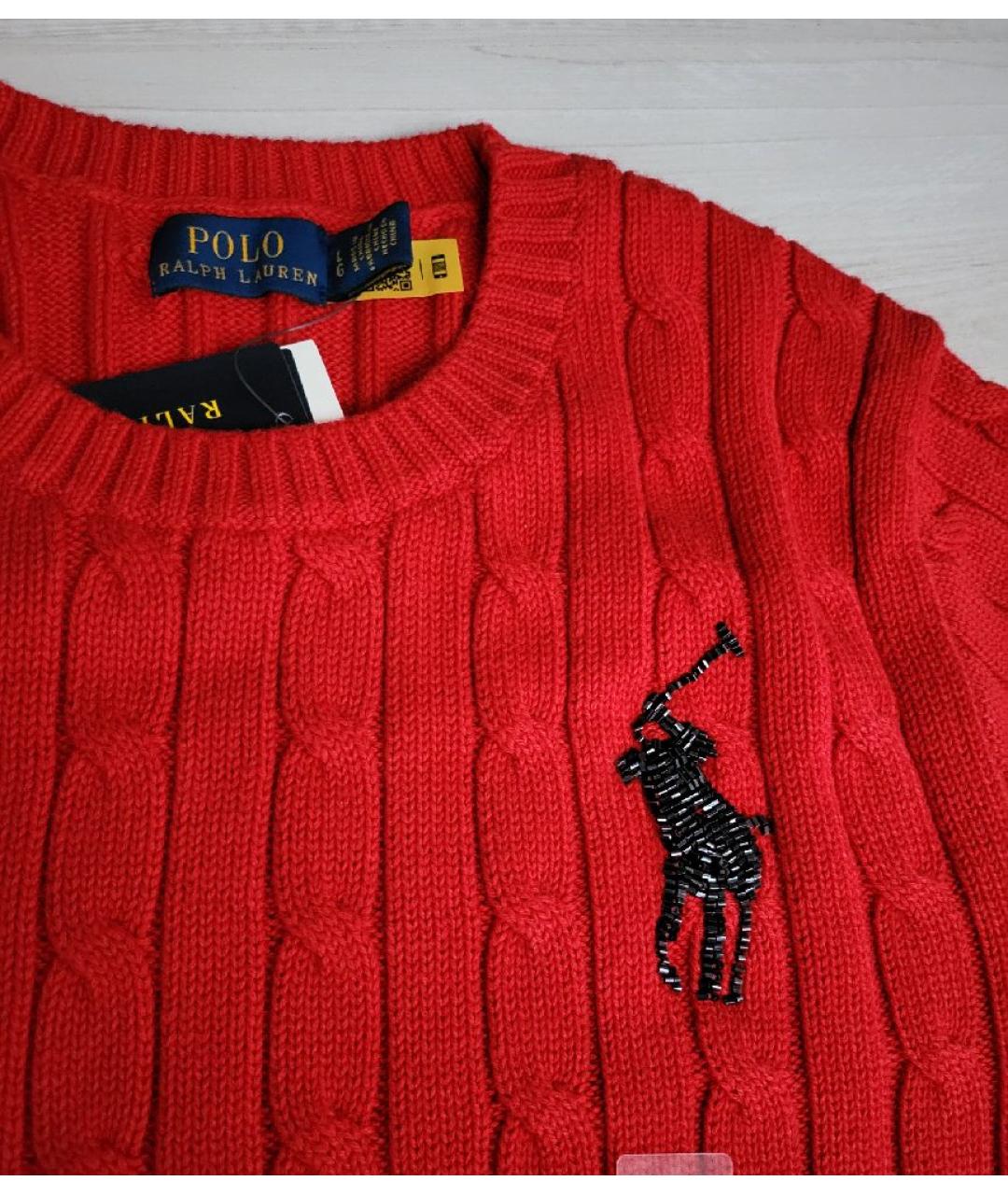 POLO RALPH LAUREN Красный хлопковый джемпер / свитер, фото 6