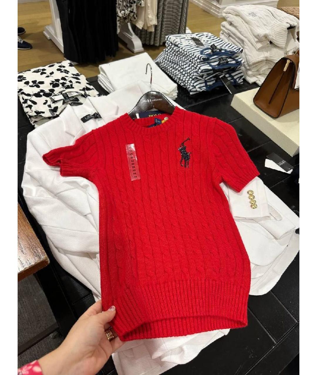 POLO RALPH LAUREN Красный хлопковый джемпер / свитер, фото 4