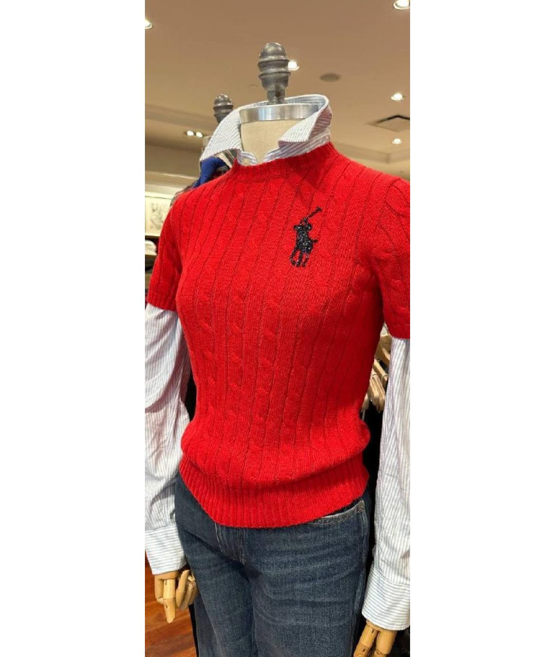 POLO RALPH LAUREN Красный хлопковый джемпер / свитер, фото 3