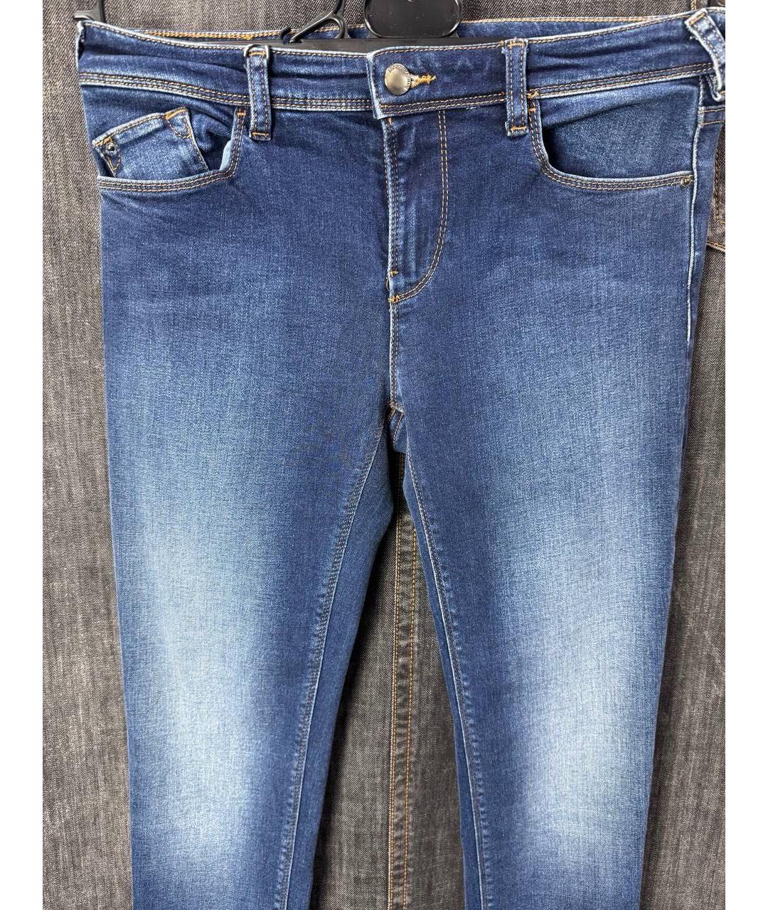 EMPORIO ARMANI Синие хлопко-эластановые джинсы слим, фото 3
